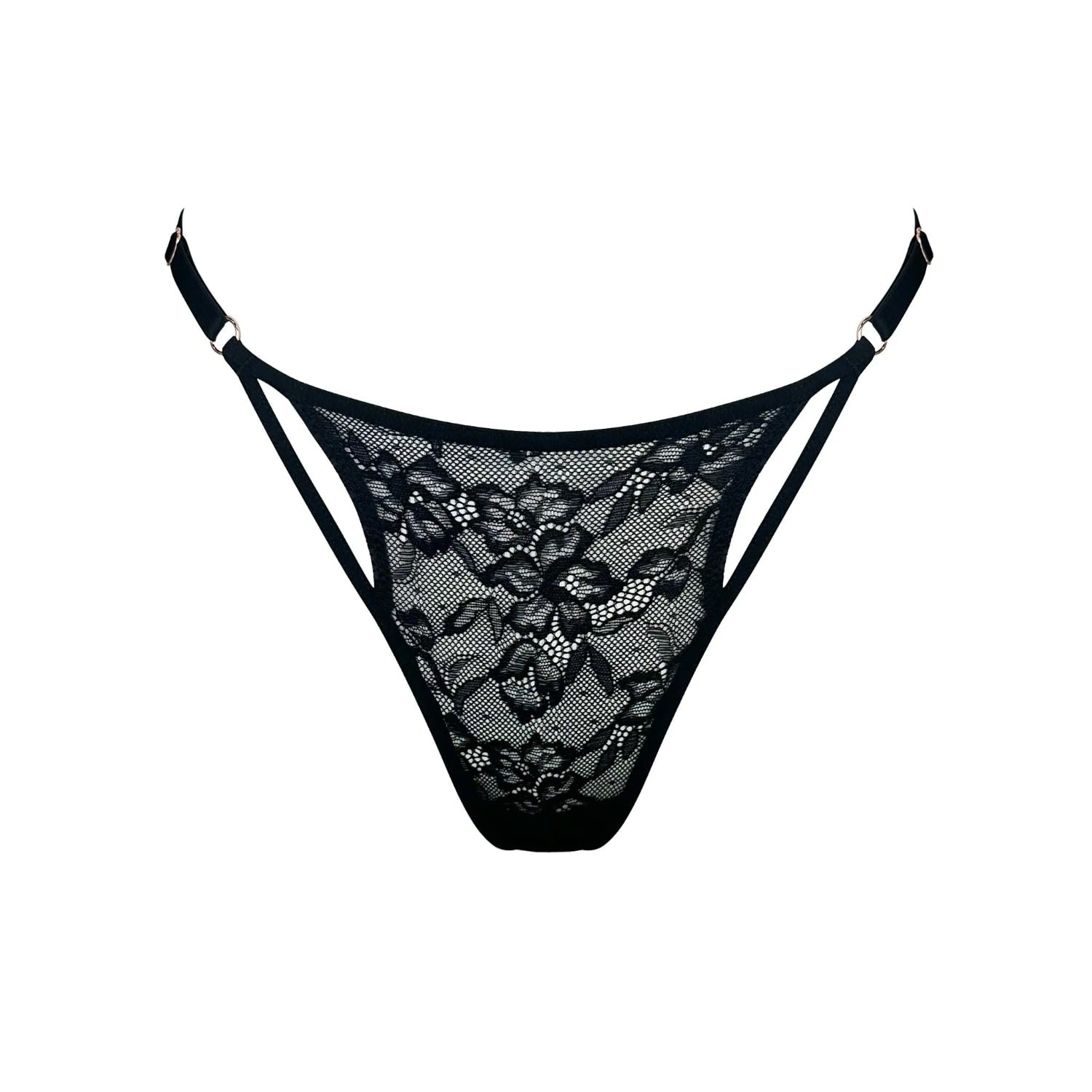 Monique Morin Lingerie Women's Hologram Adjustable Thong Black
