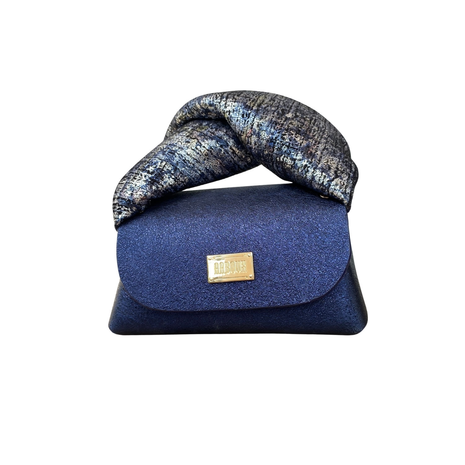 Aaboux Women's Blue / Silver Nury Mini Metallic Blue Flat Grain & Three-tone Tweed Effect Suede In Multi