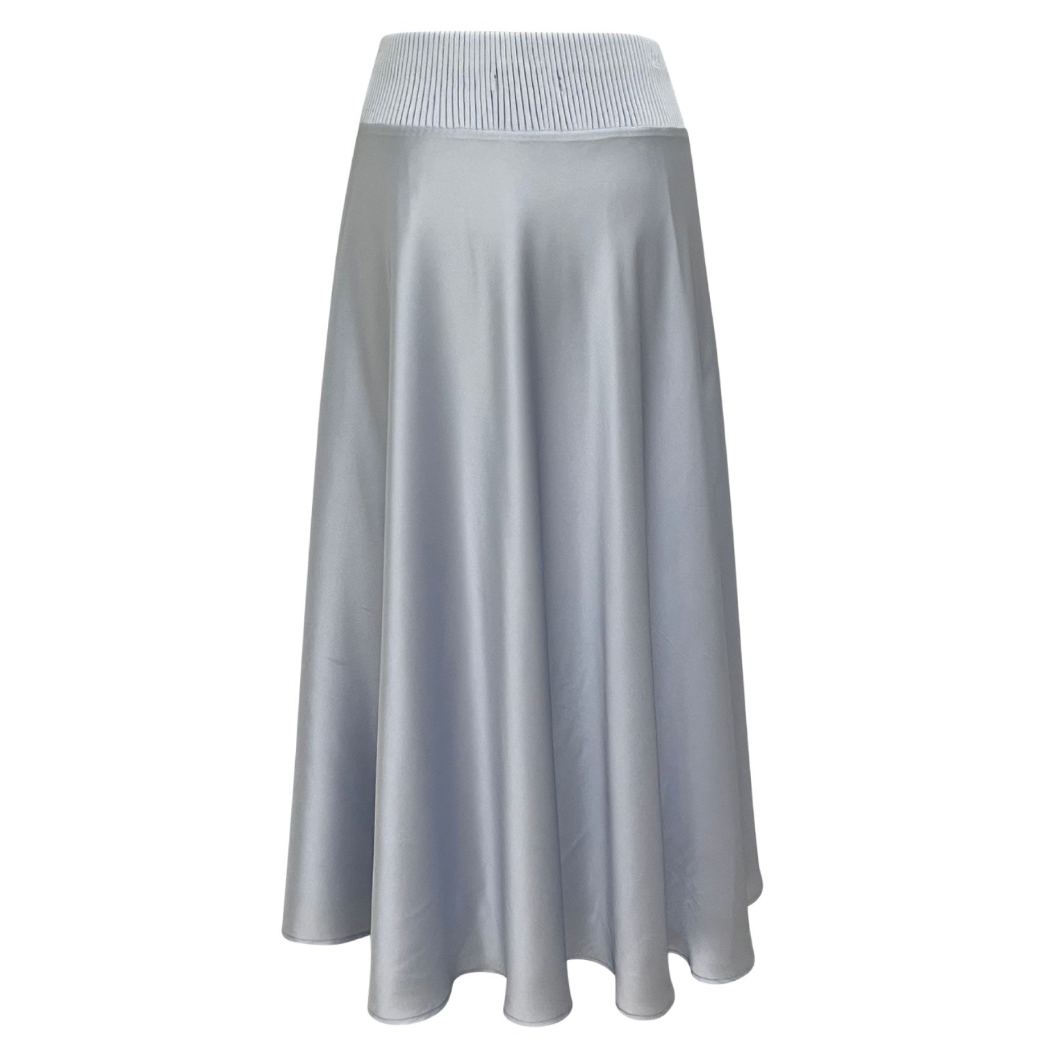 Roch Perel Women's Blue Satin And Knit Circle Skirt In Blue