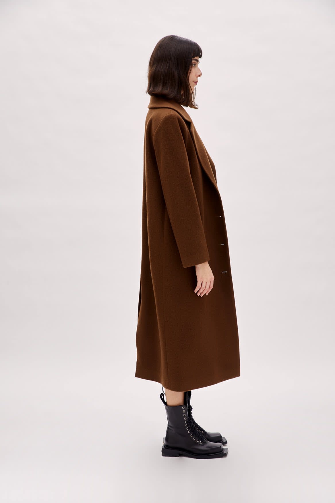 Wool Coat - Brown | PCFG | Wolf & Badger