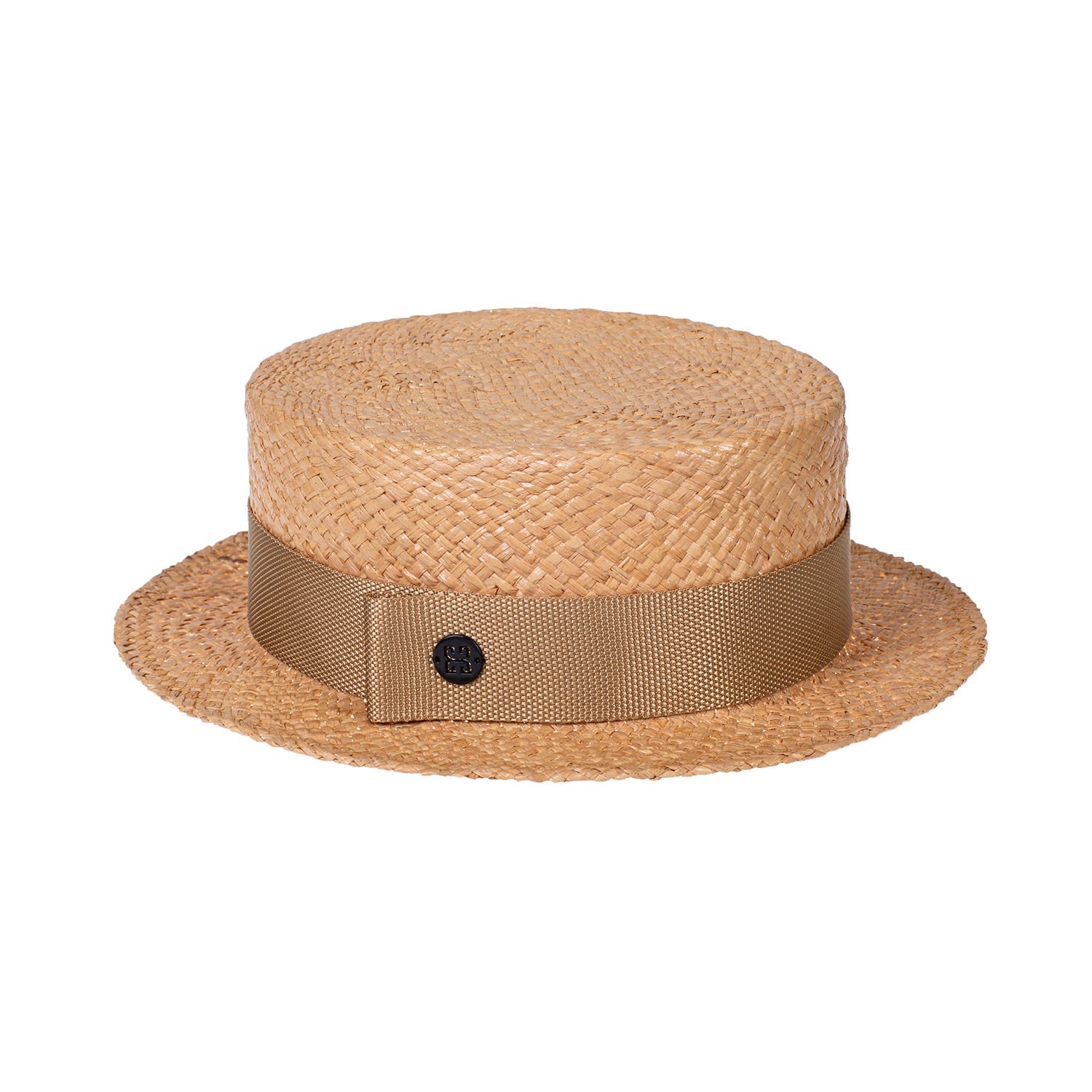 Women's Neutrals / Gold Cleo - Straw Boater Hat Glitter Finish | 53Cm | Sibi Hats
