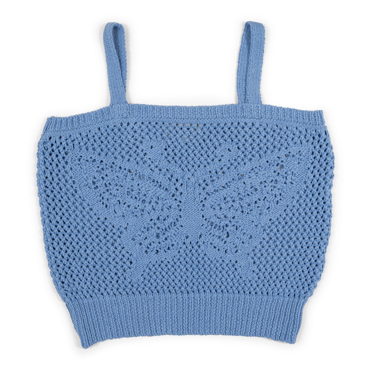 Gigi Knitwear Women's Butterfly Cotton Knit Tank Top In Blue In Blue