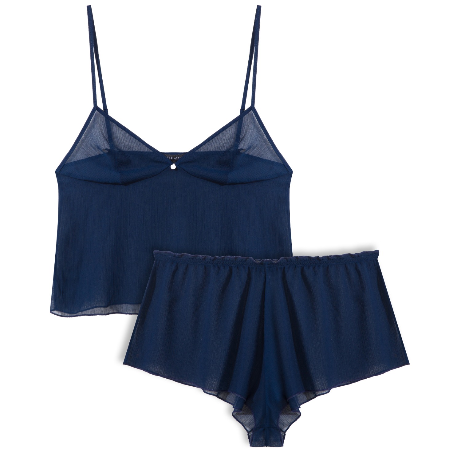 House Of Silk Women's Love Chiffon Dark Blue Camisole Set