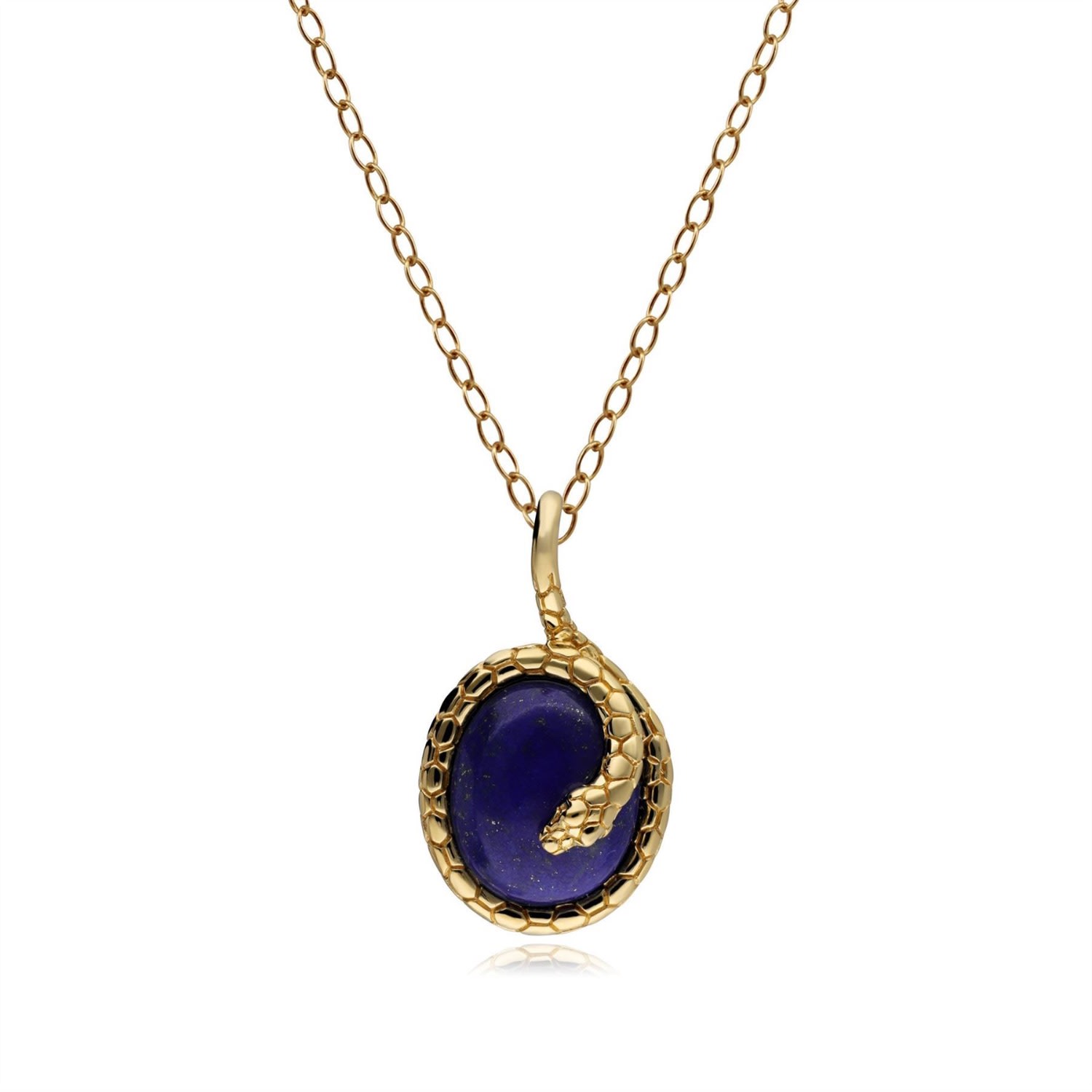 Women’s Blue Ecfew Oval Lapis Lazuli Snake Pendant Gemondo