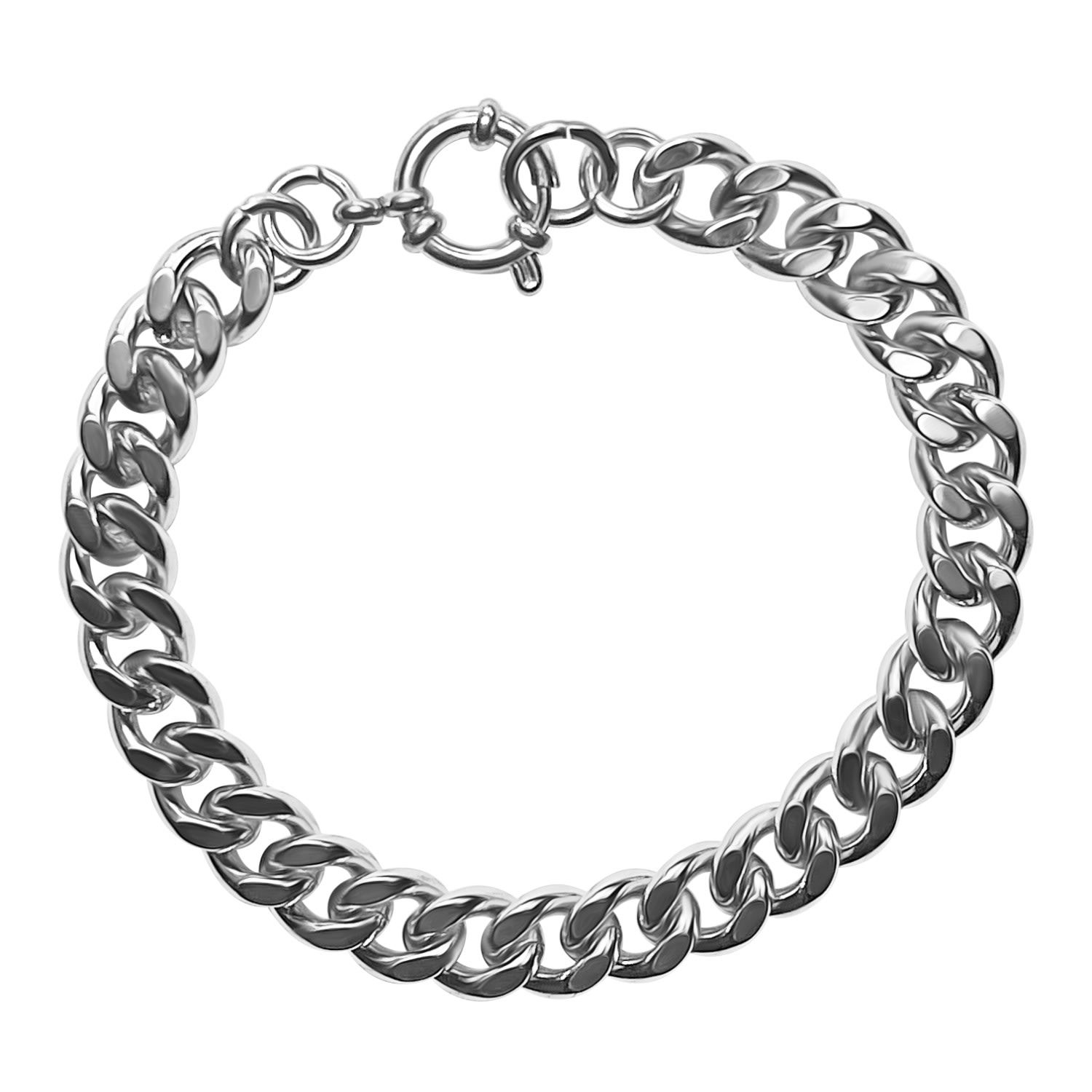 Men’s Silver Curb Chain Bracelet Mhart