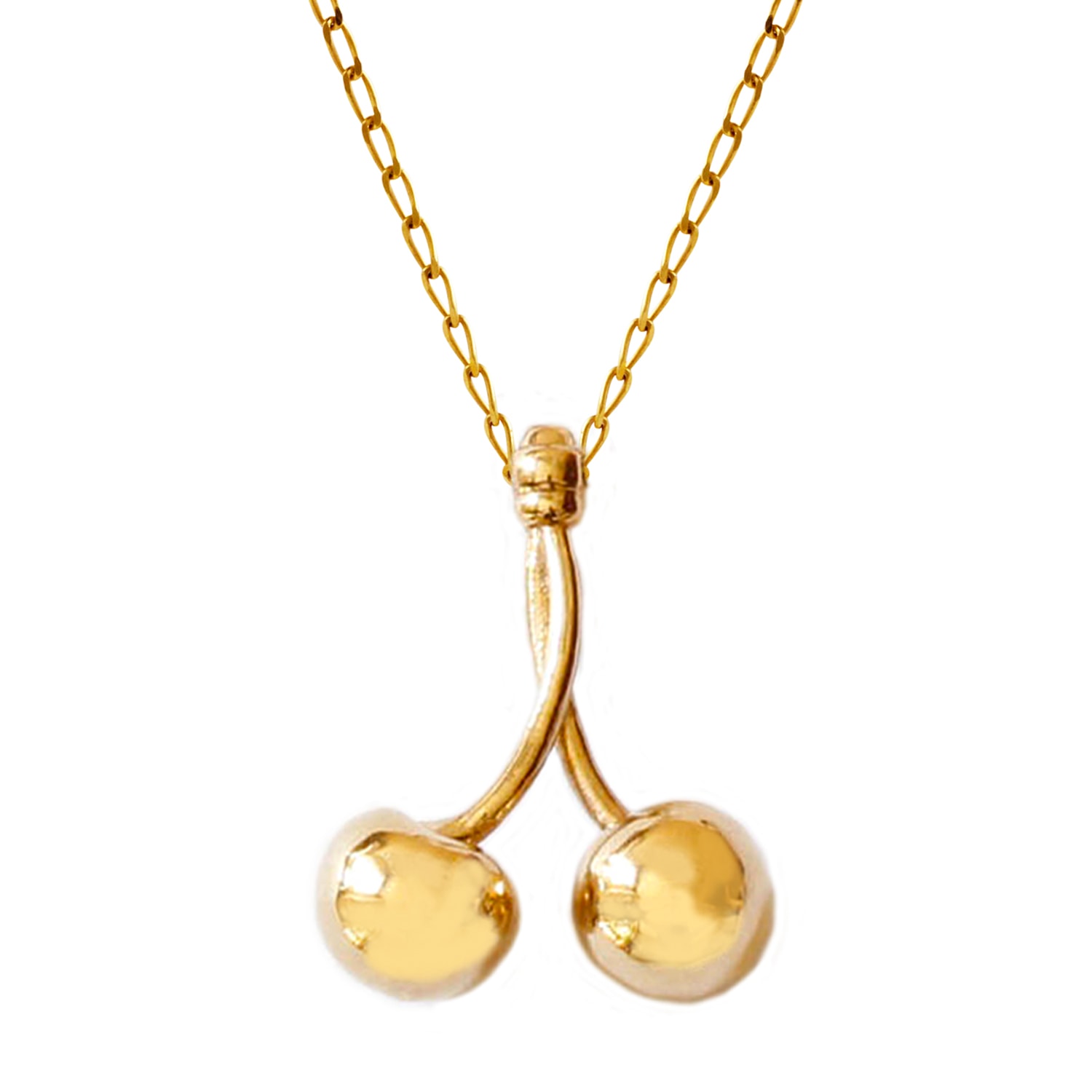 Lee Renee Women's Cherry Necklace – Large - Gold In Gold