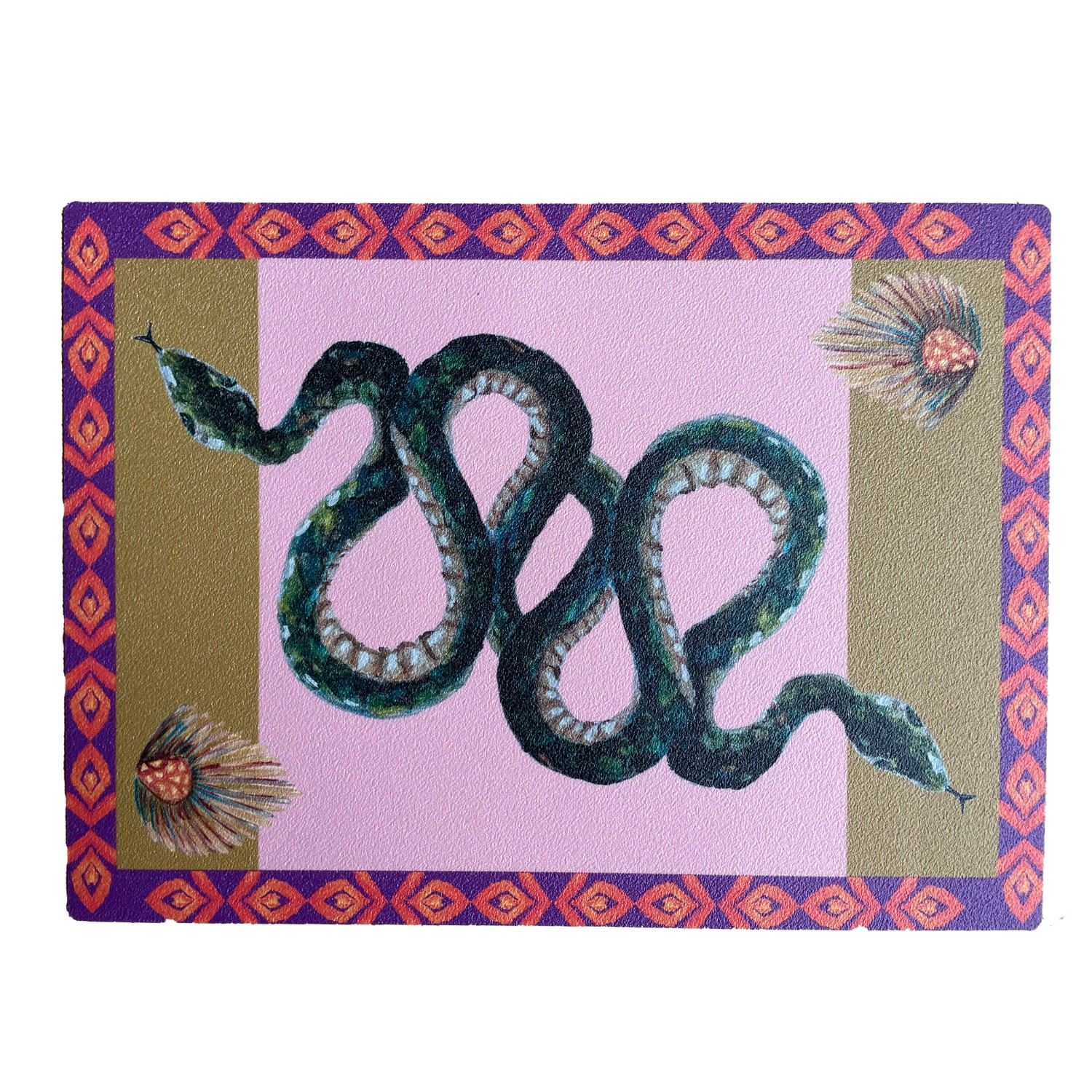 Yellow / Orange / Pink Placemats Sizzling Snake Set Of Two Catchii