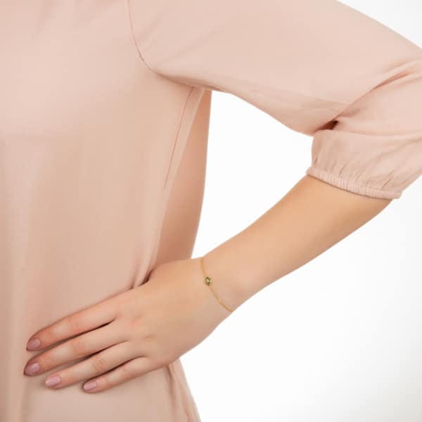 Latelita London Pisa Mini Teardrop Bracelet Rosegold Pink Tourmaline In Teardrop