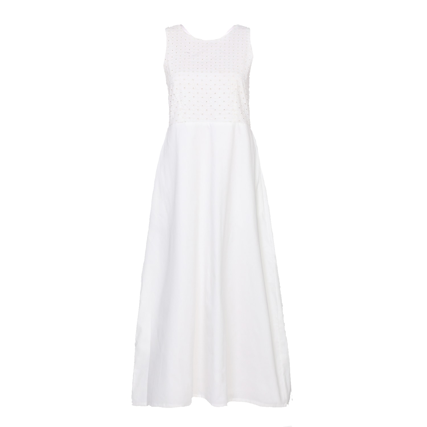 Reistor Women's White Cross-back Midi Dress
