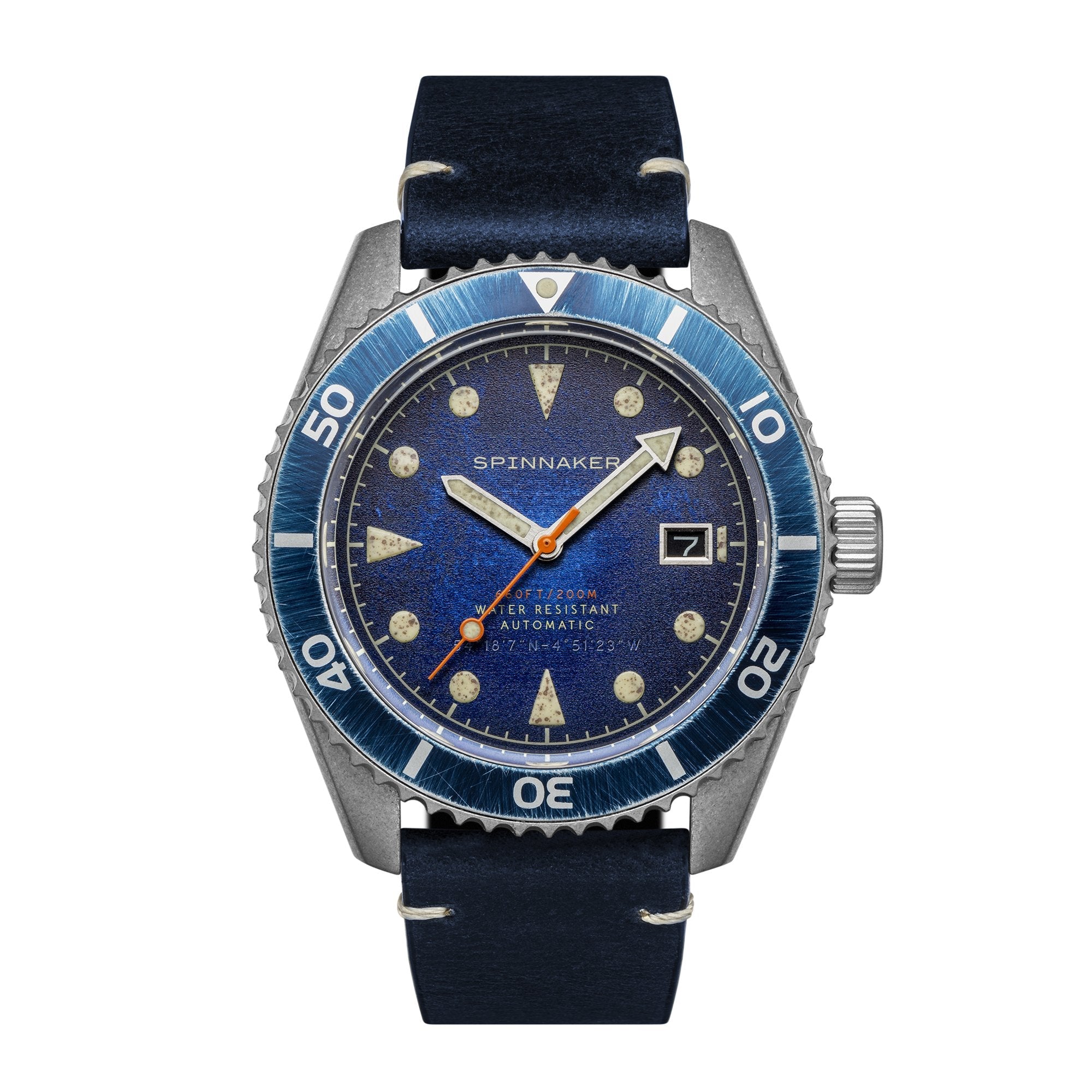 Spinnaker Wreck Men's Japanese Automatic Oxidized Blue Watch In Blue