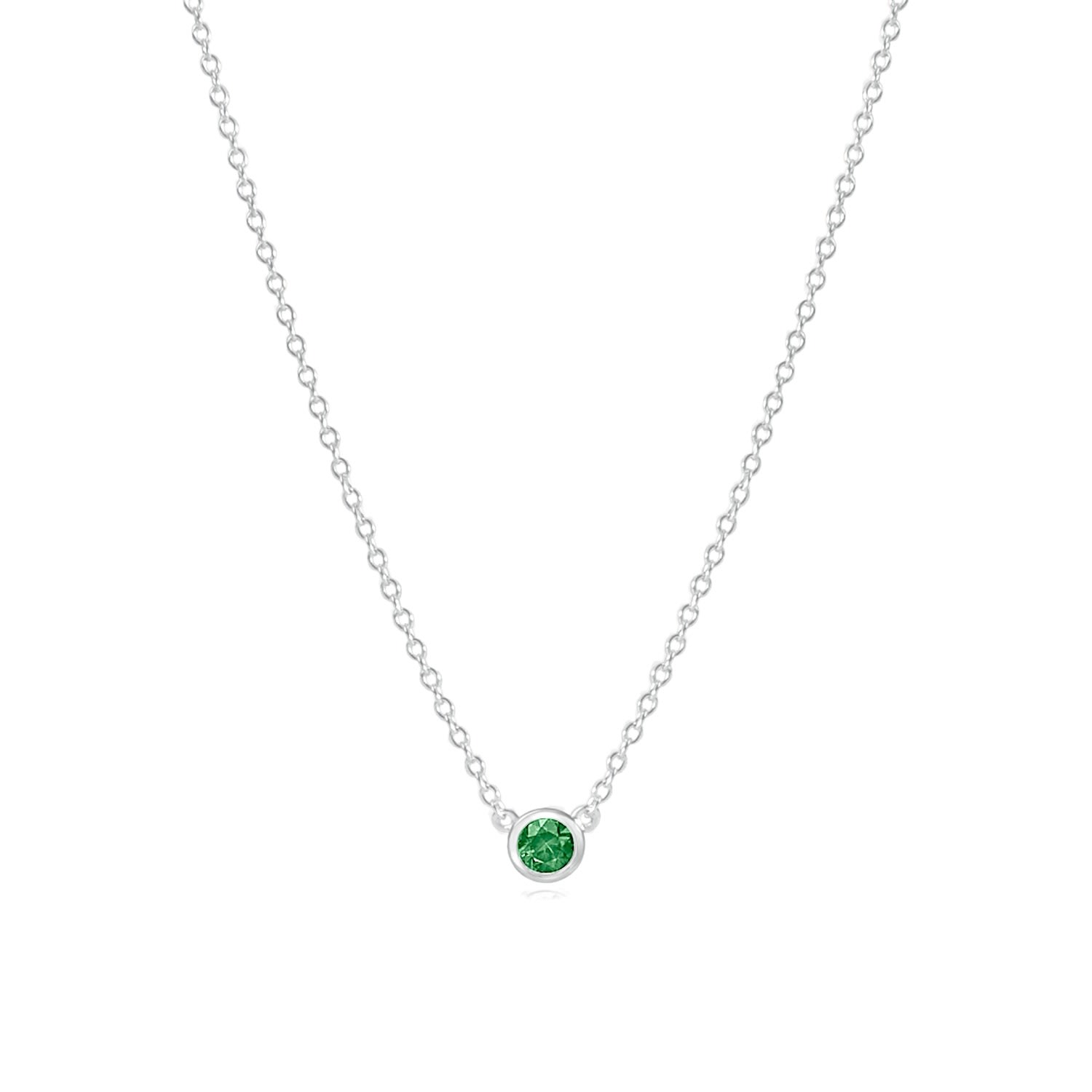 Women’s Emerald May Birthstone Necklace Recycled Sterling Silver La Cte Club