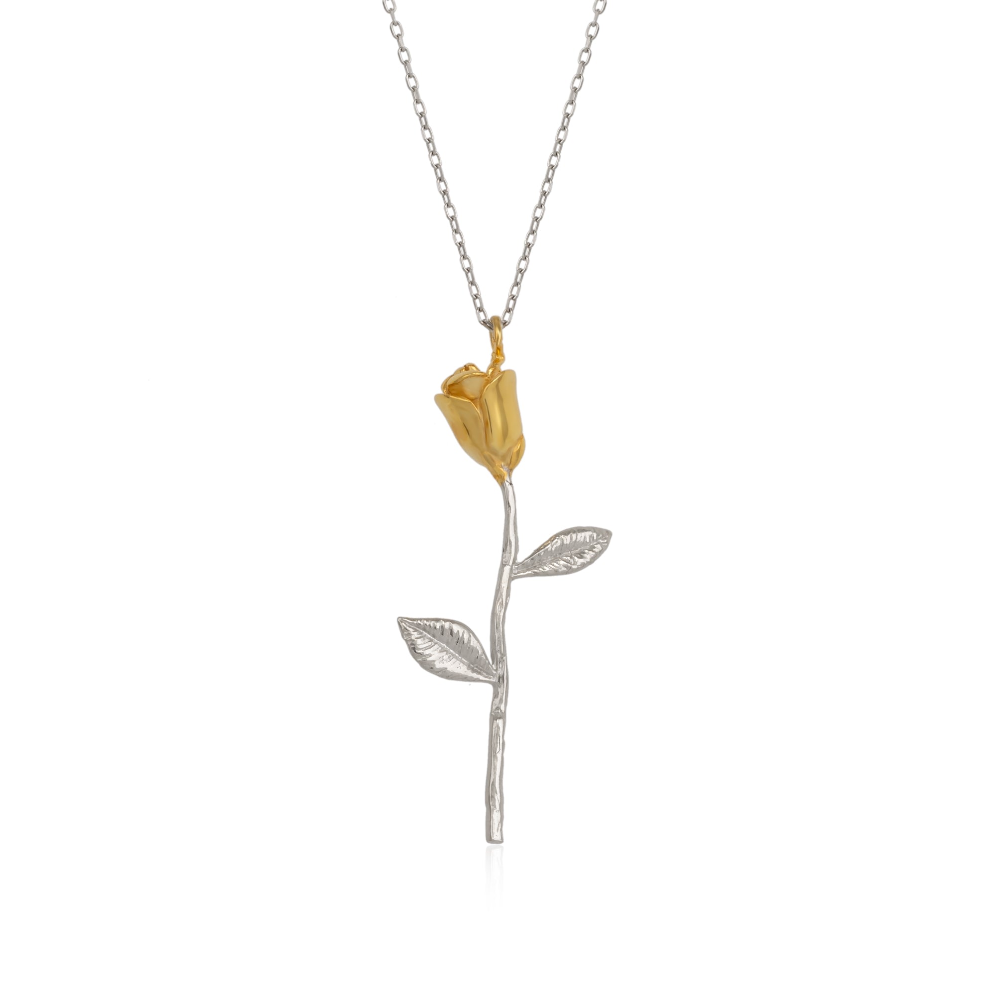 Women’s Gold / Silver Gold Color Rose Sterling Silver Necklace Spero London