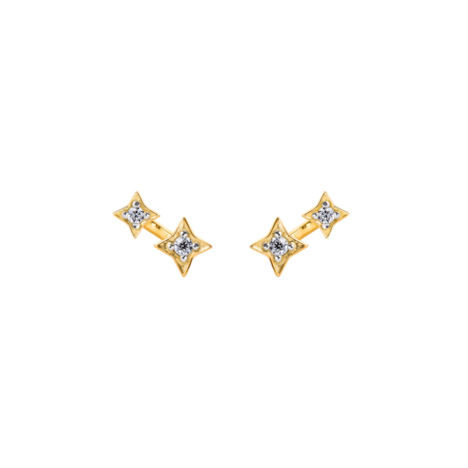 Bloomtine | Earth Angel Hq Women's Illuminess™ Mini Gold Vermeil Shooting Star Studs