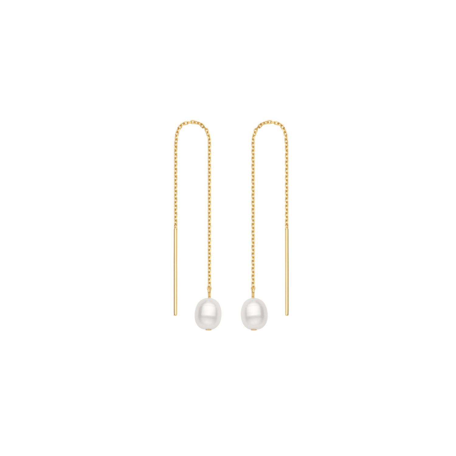 Vanchi Women's Eira Pearl Drop Threader Earrings In Gold In Gold