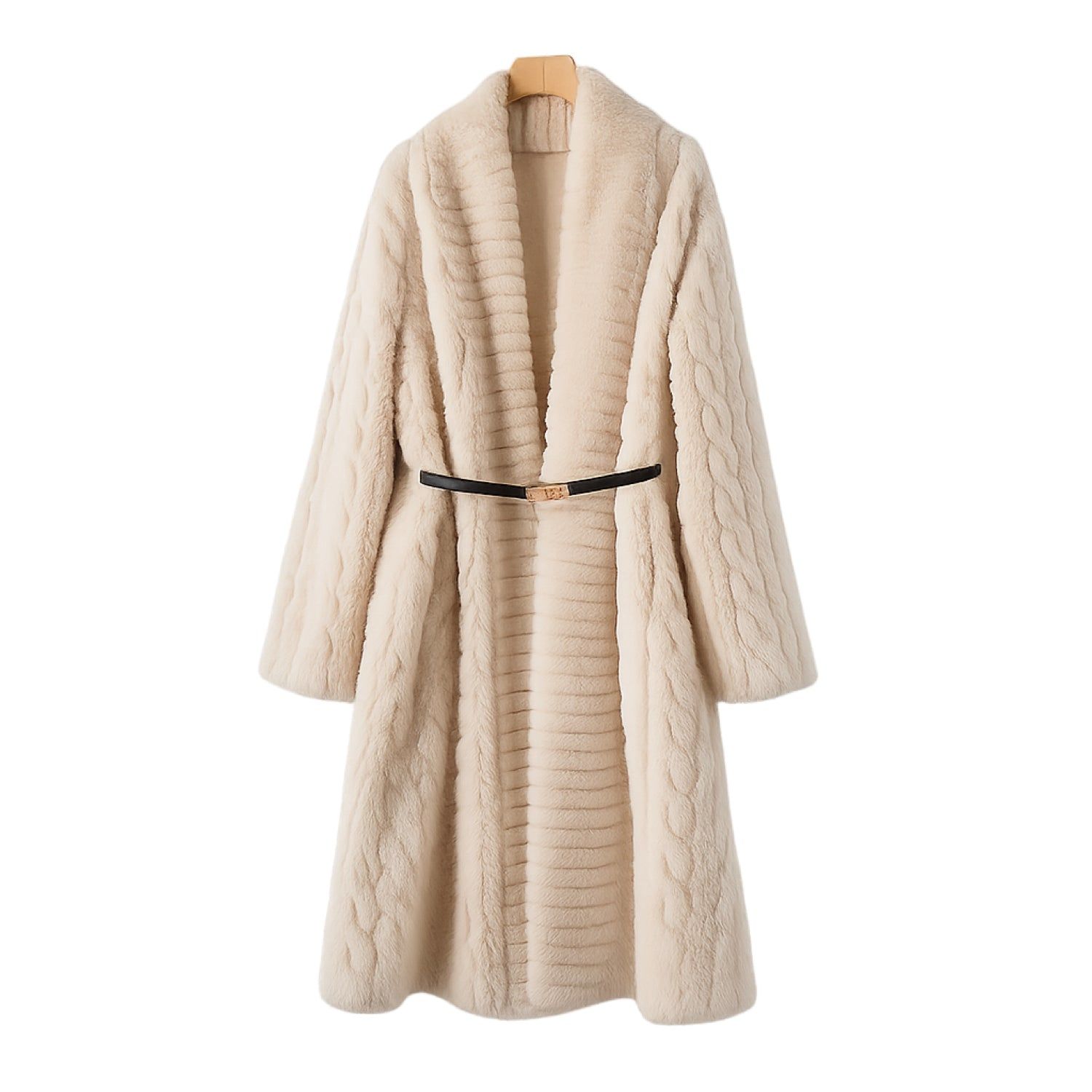 Wjy Studio London Women's Galaxy Super Soft White Coat Jacket  Eco-friendly Fur With Belt In Neutral