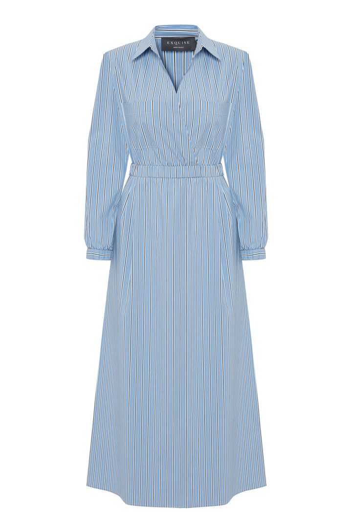 Exquise Women's Regular Romantic Tiered Midi Dress - Multi Color