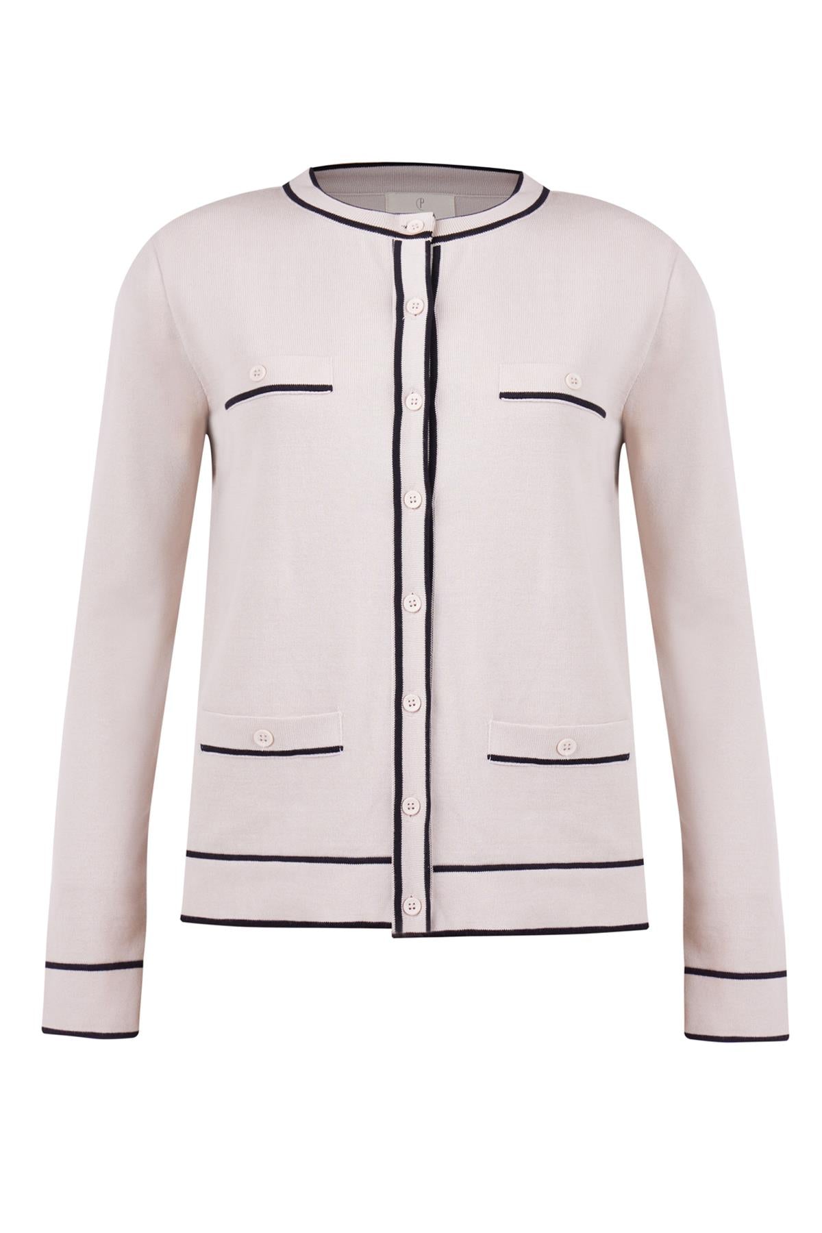 Peraluna Women's Neutrals Helen Fine Cardigan Pure Organic Cotton In Beige In Beige