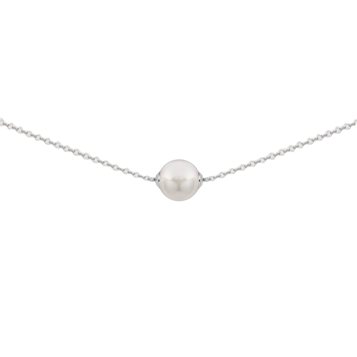 Women’s Timeless For Me Single Floating Pearl Necklace - Silver Me30