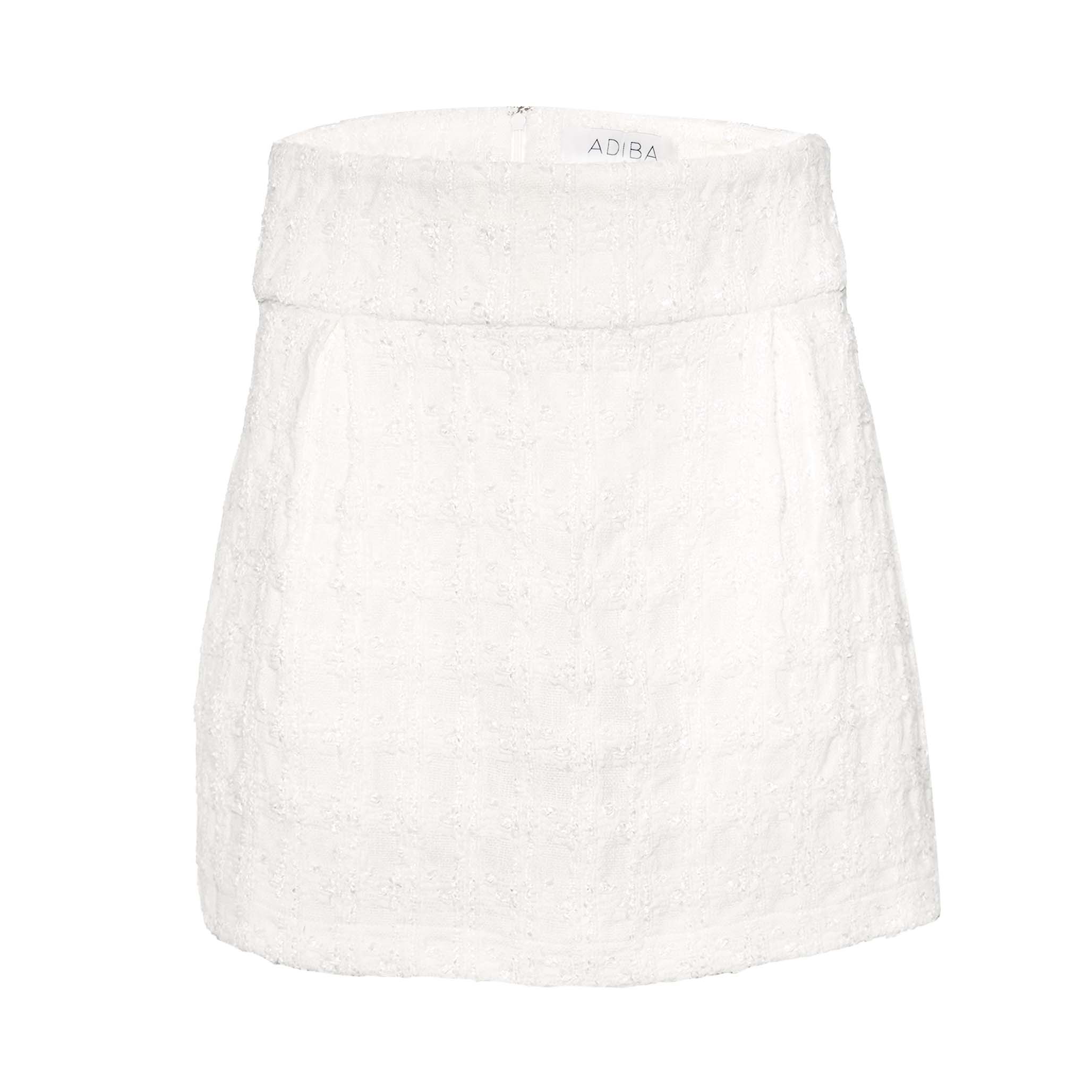 Adiba Women's Pearl White Mini Skirt