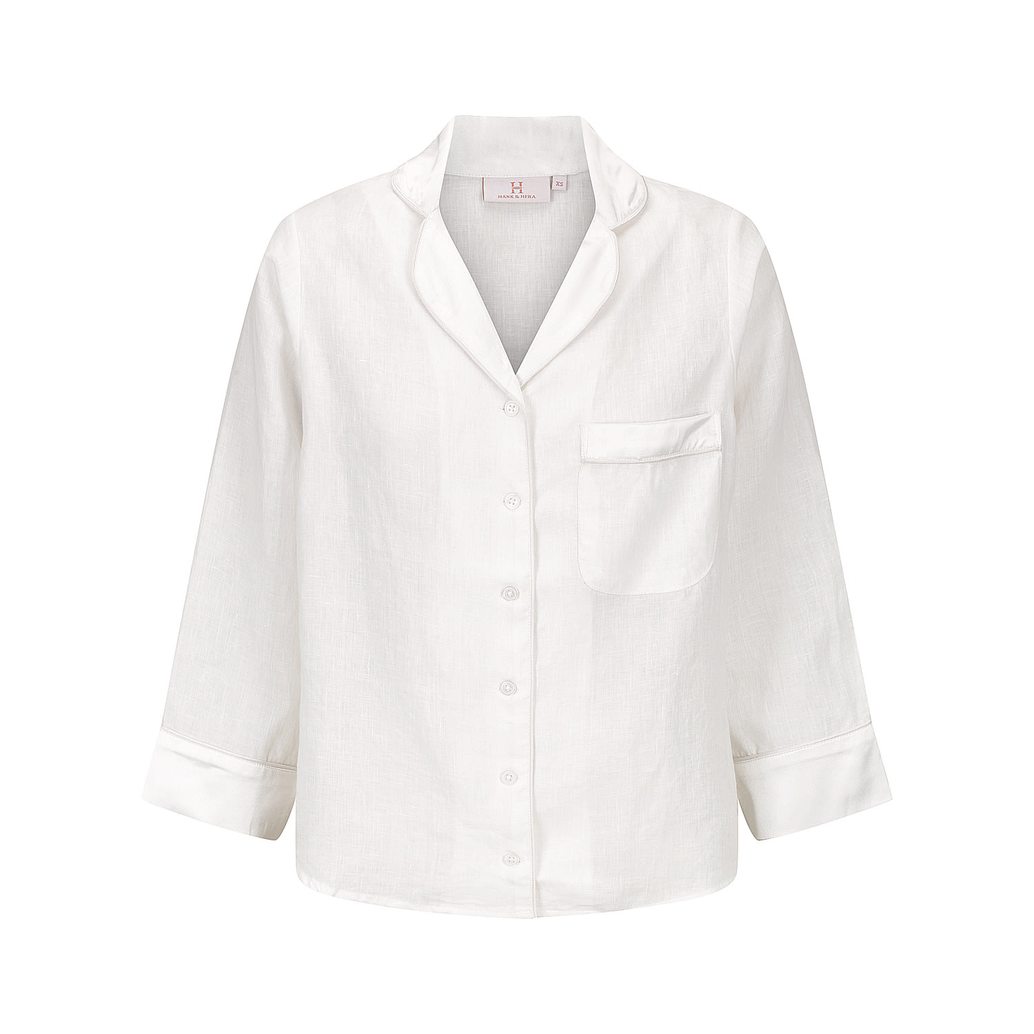 Hank & Hera Women's Hera Pyjama Set - Long - Linen - White