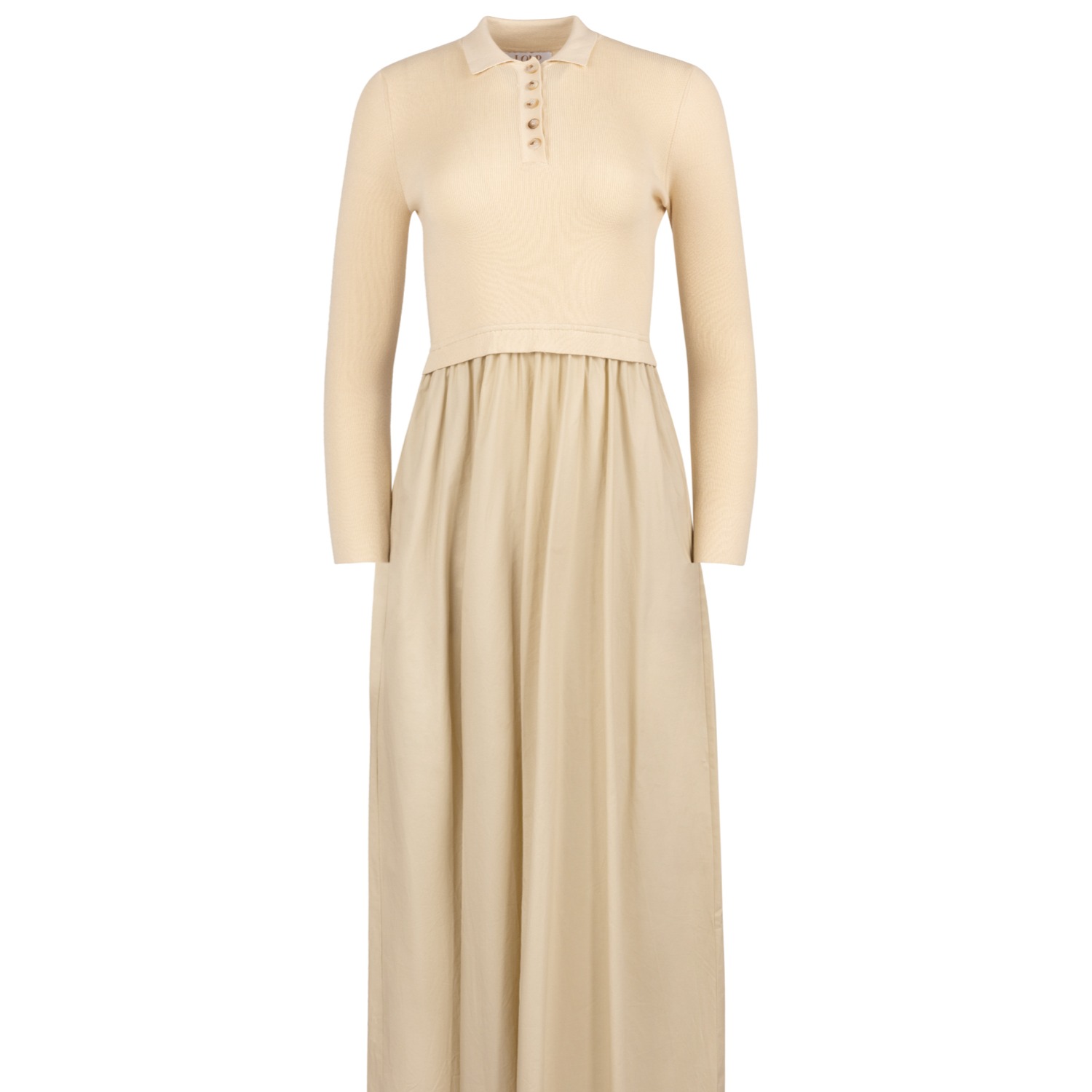 Loup Clothing Women's Neutrals Cream Polo Maxi In White