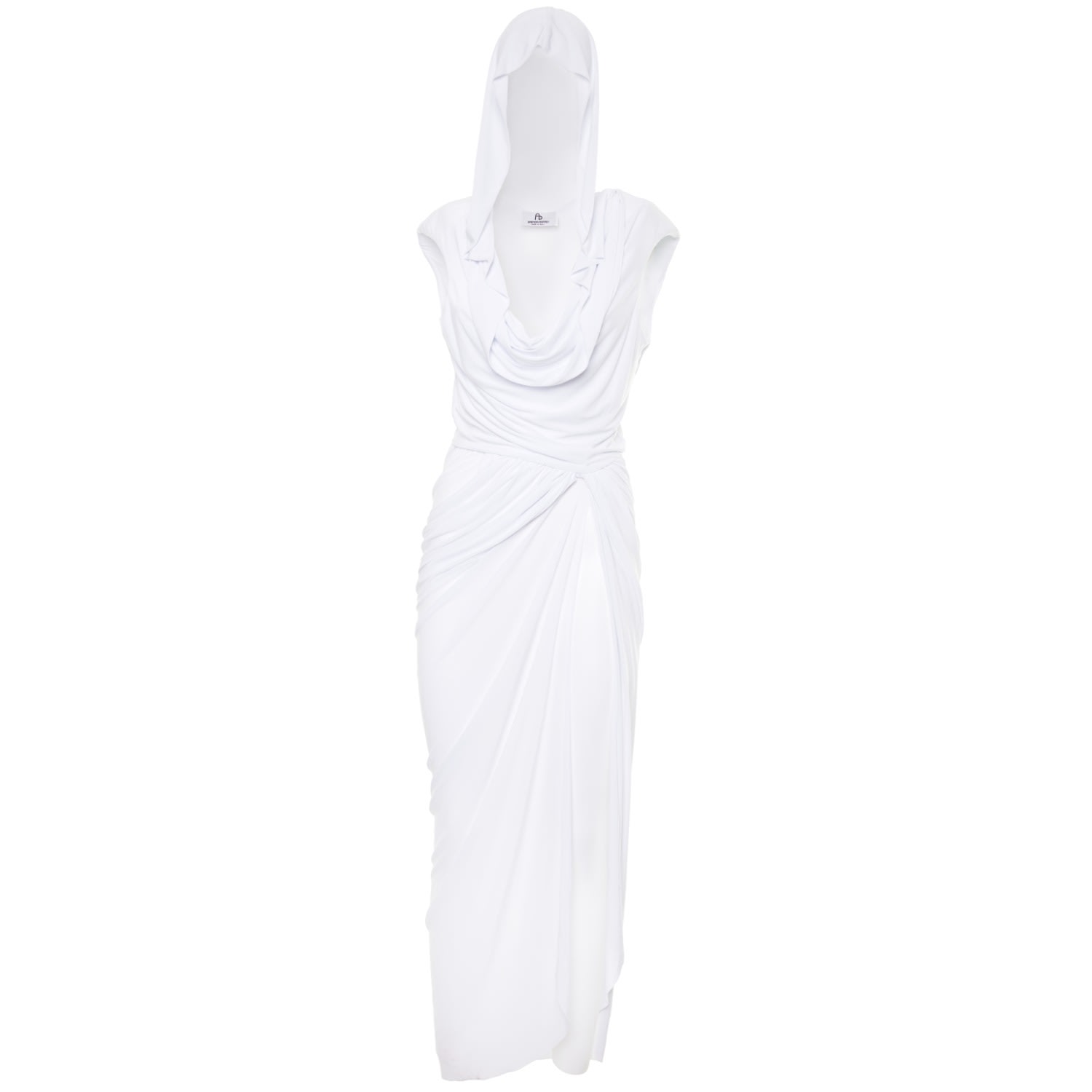 Women’s White Hedonist Goddess Hooded Dress Medium Brenda Agradi