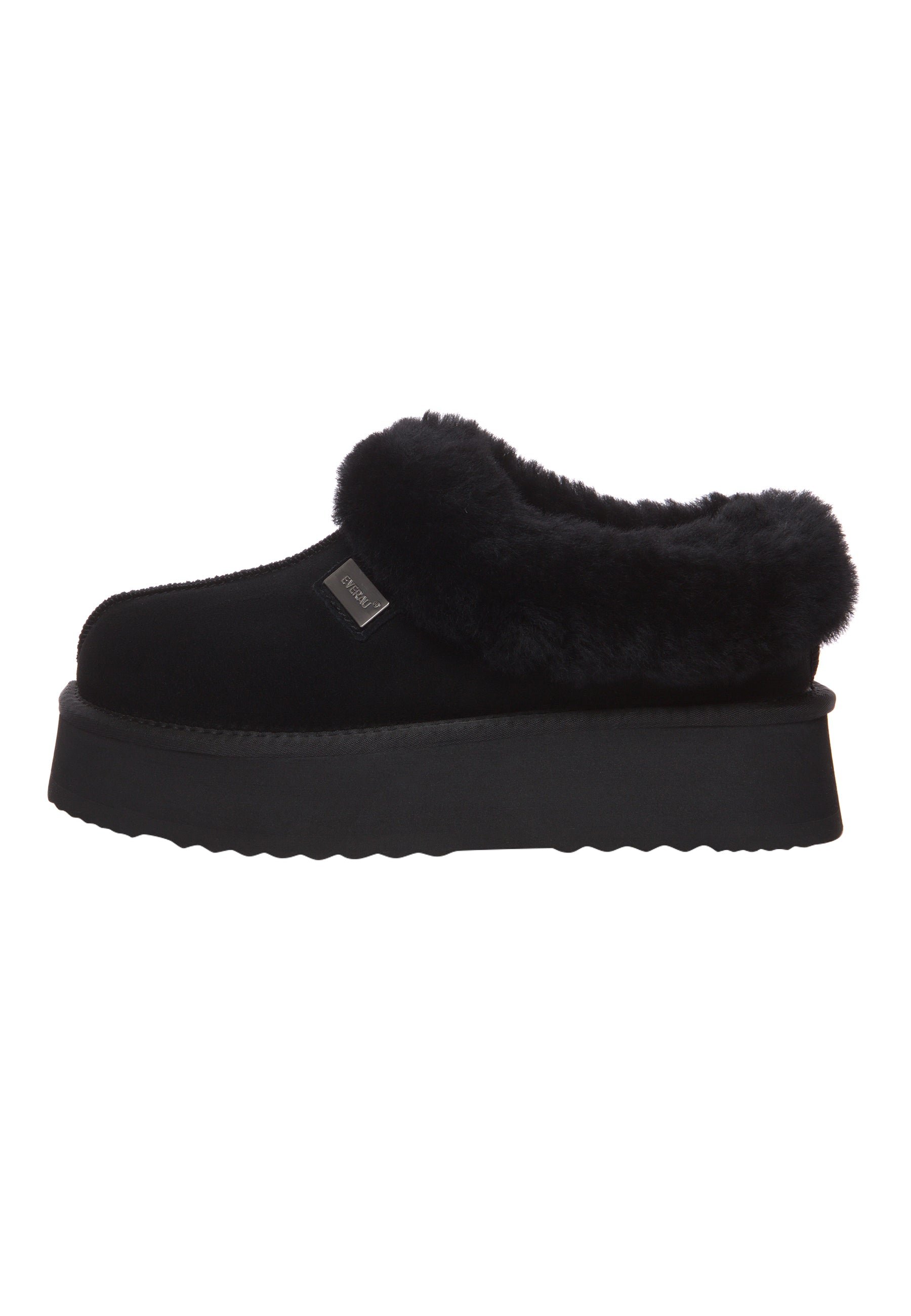 Everau Australia Women's Topknot Leather Slippers In Black