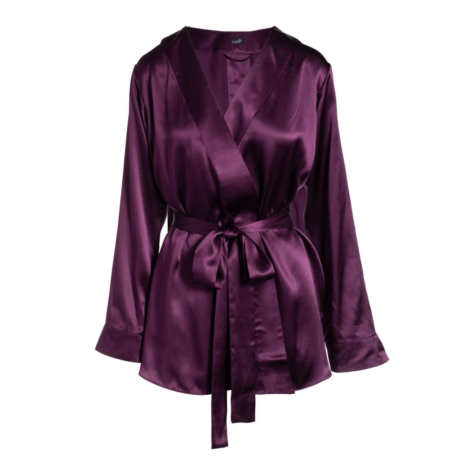 Je Mérite Women's Pink / Purple Lola Silk Short Robe In Aubergine