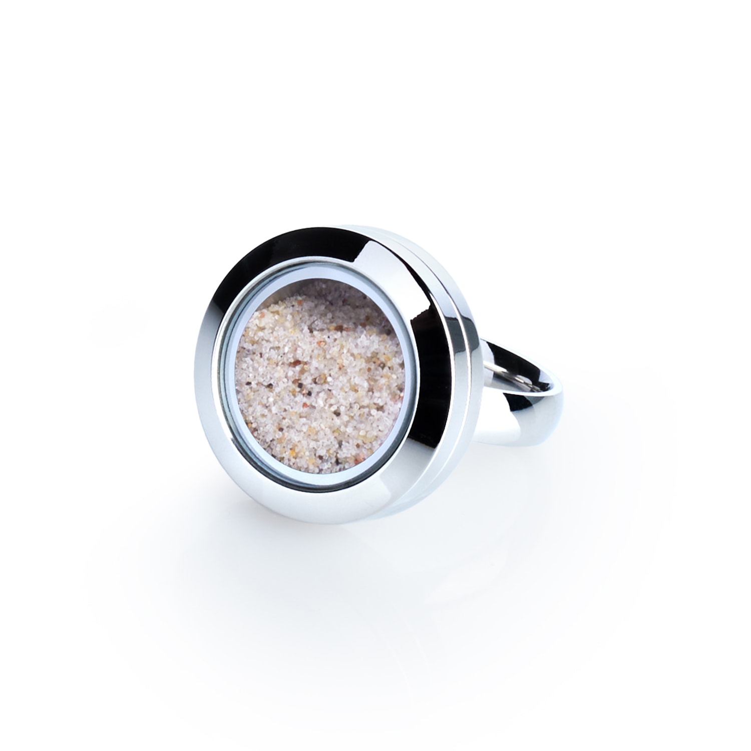 My Little Nature Silver / Neutrals / Brown Artisan Ring For Women - Designer Statement Ring With Natural Sand – Neutr