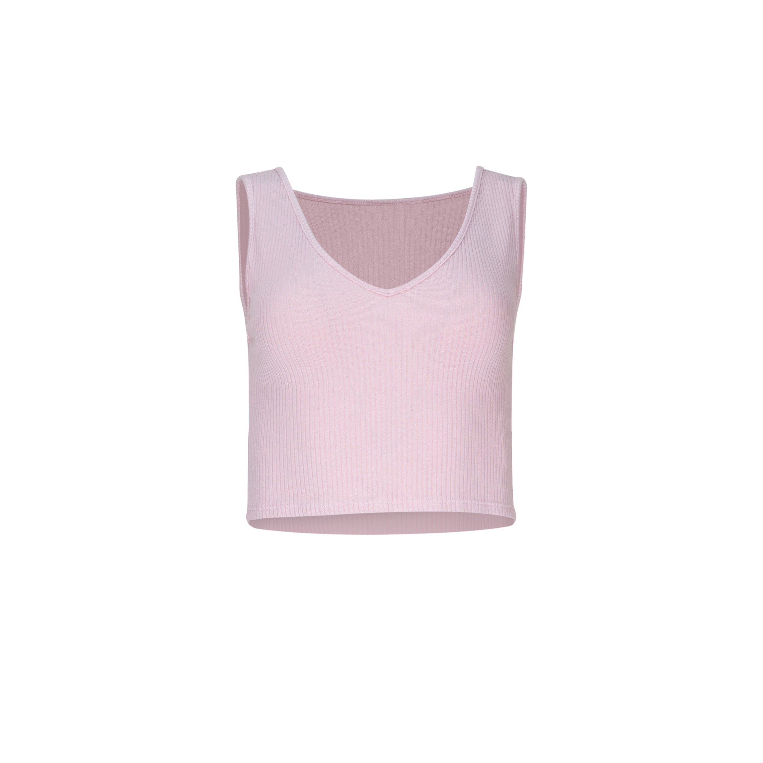 Women’s Greyson Cropped Rib Cotton Tank - Dusty Pink Small Lezat