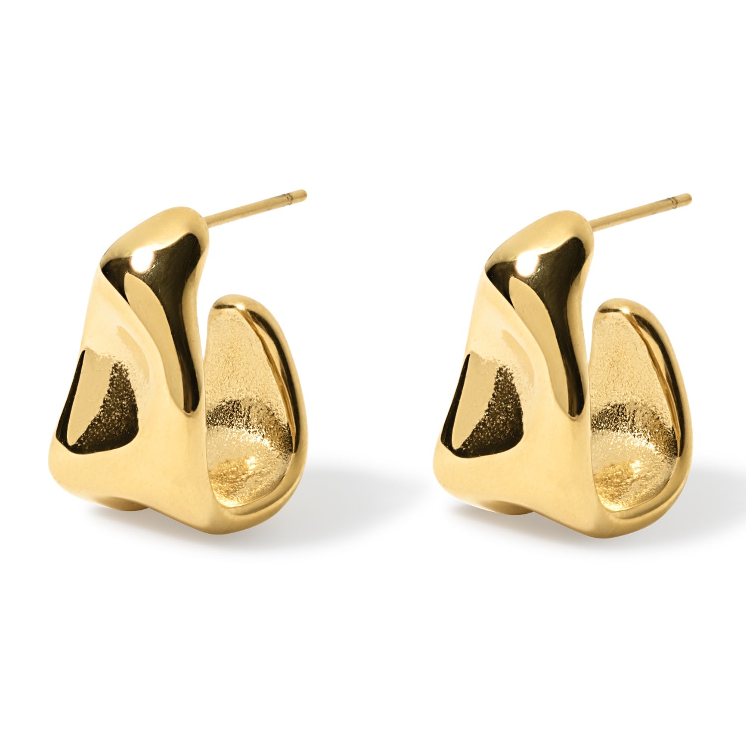 Women’s Gold Jordana Curved Hoop Earrings Olivia Le