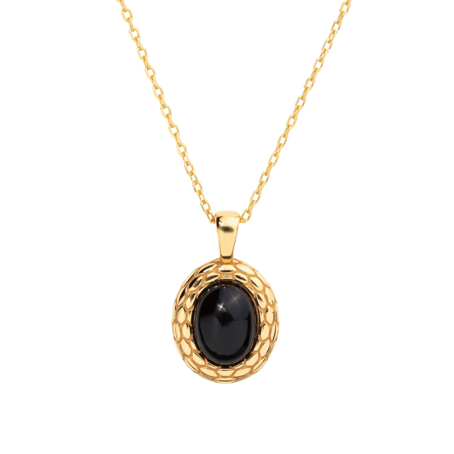 Little Sky Stone Women's Black Snake Onyx Necklace