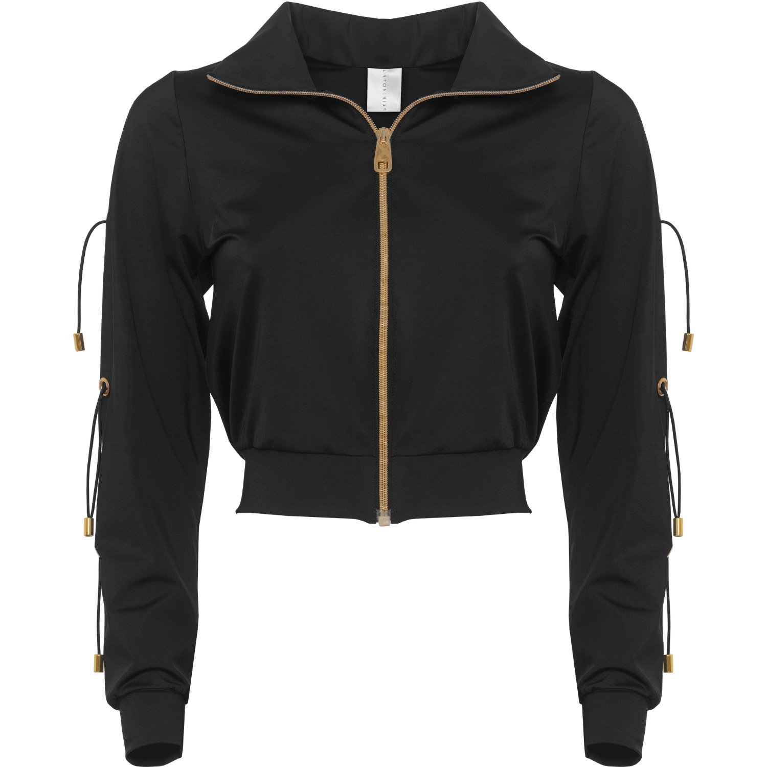 Women’s Fitcy Short Tracksuit Jacket With Golden Details In Black Extra Large Antoninias