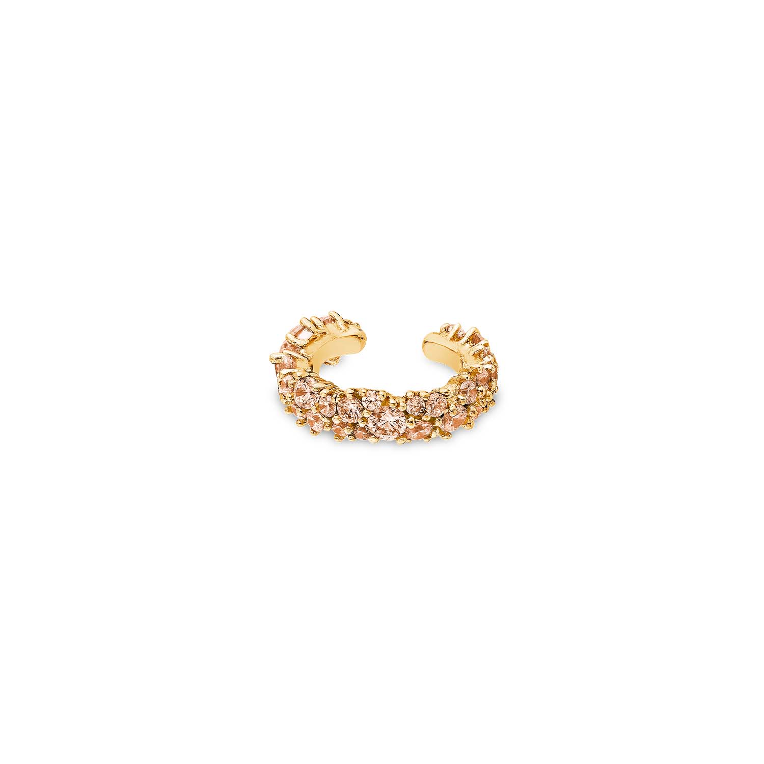 Sally Skoufis Women's Gold / Yellow / Orange Cosmic Ear Cuff With Man Made Cz Diamond Stimulant In Sterling Silver In Multi