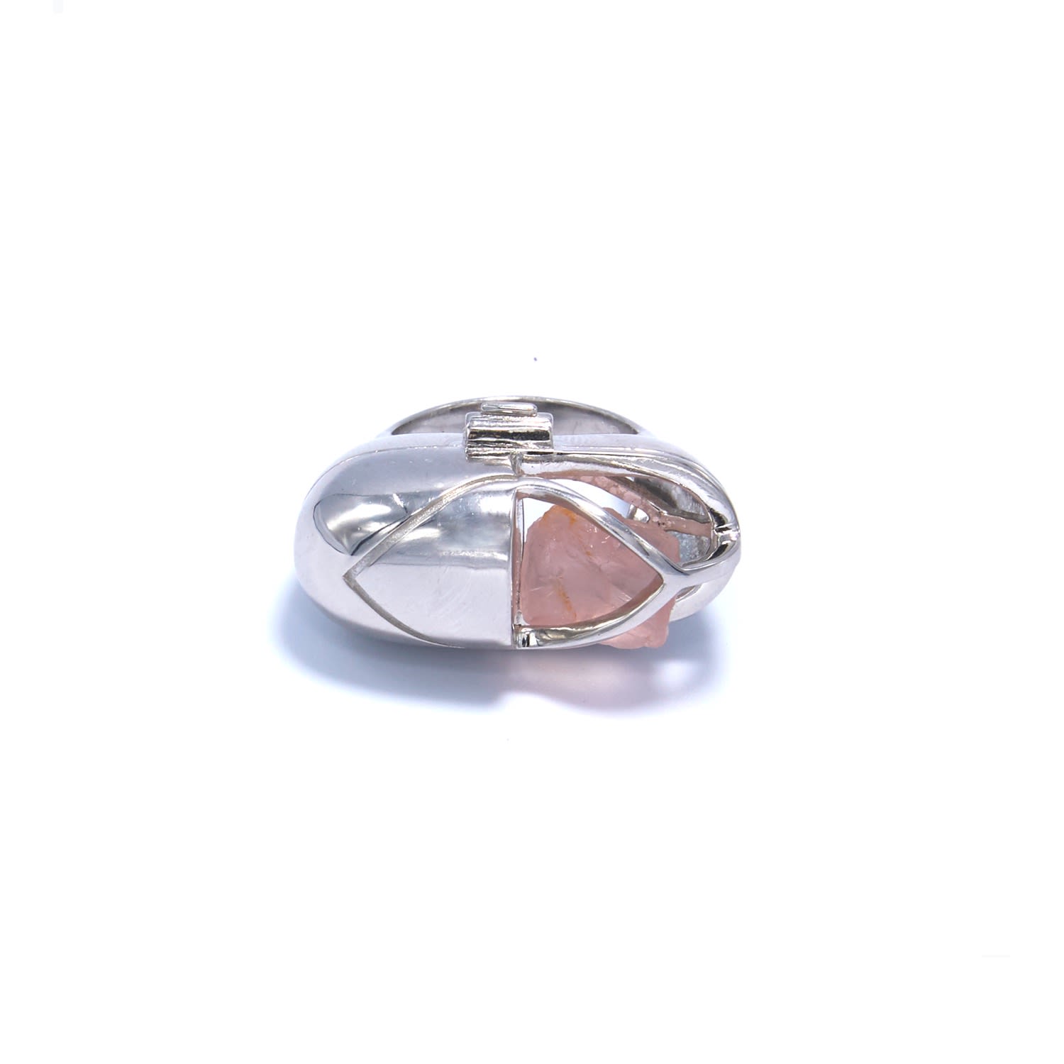 Women’s Rose Gold Capsule Crystal Ring -Sterling Silver - Rose Quartz Capsule Eleven