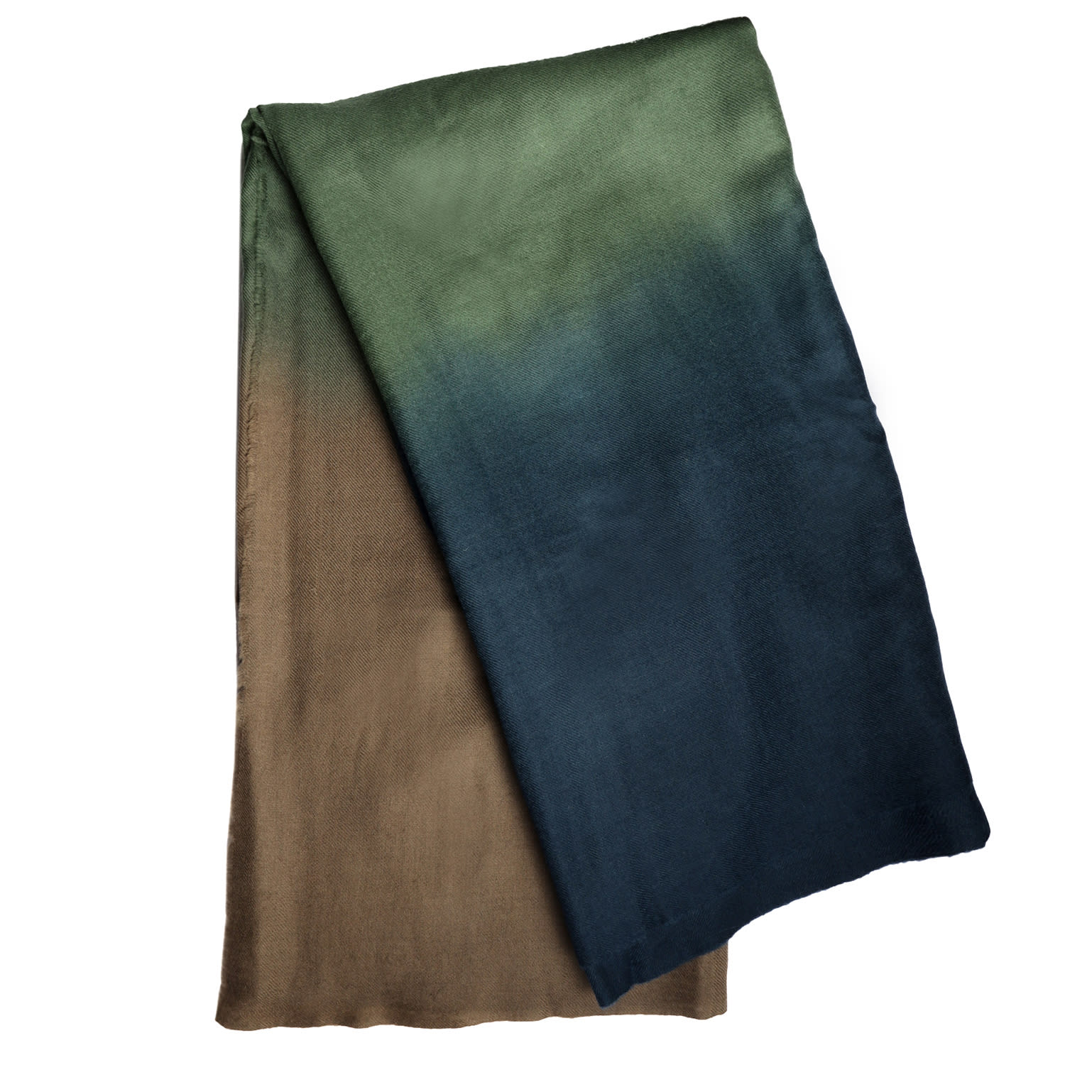 Babs Boutique Nyc Women's Blue / Green / Neutrals Cashmere Shawl Beige Green Blue Ombre In Multi