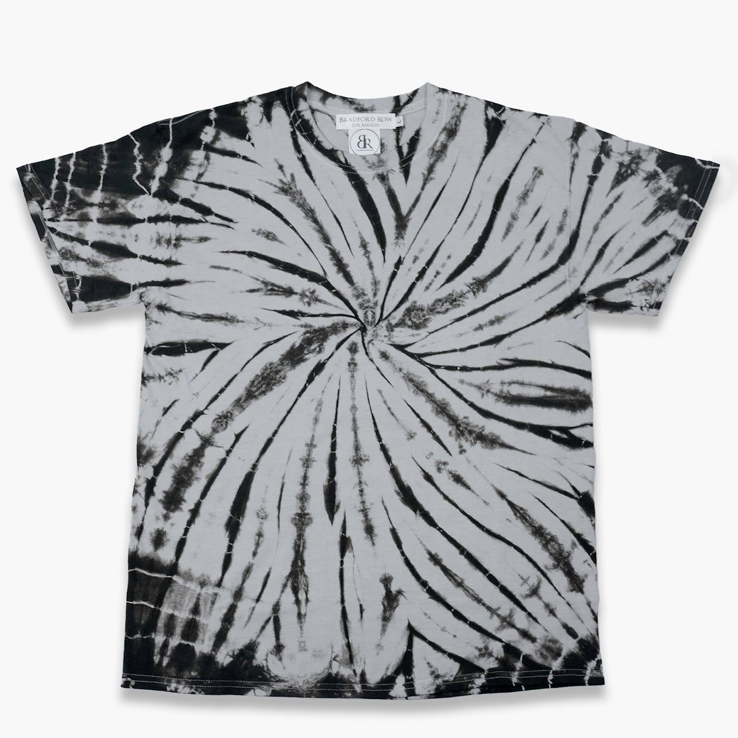 Bradford Row Men's Black / Grey Br Spiral Tie Dye In Black/grey