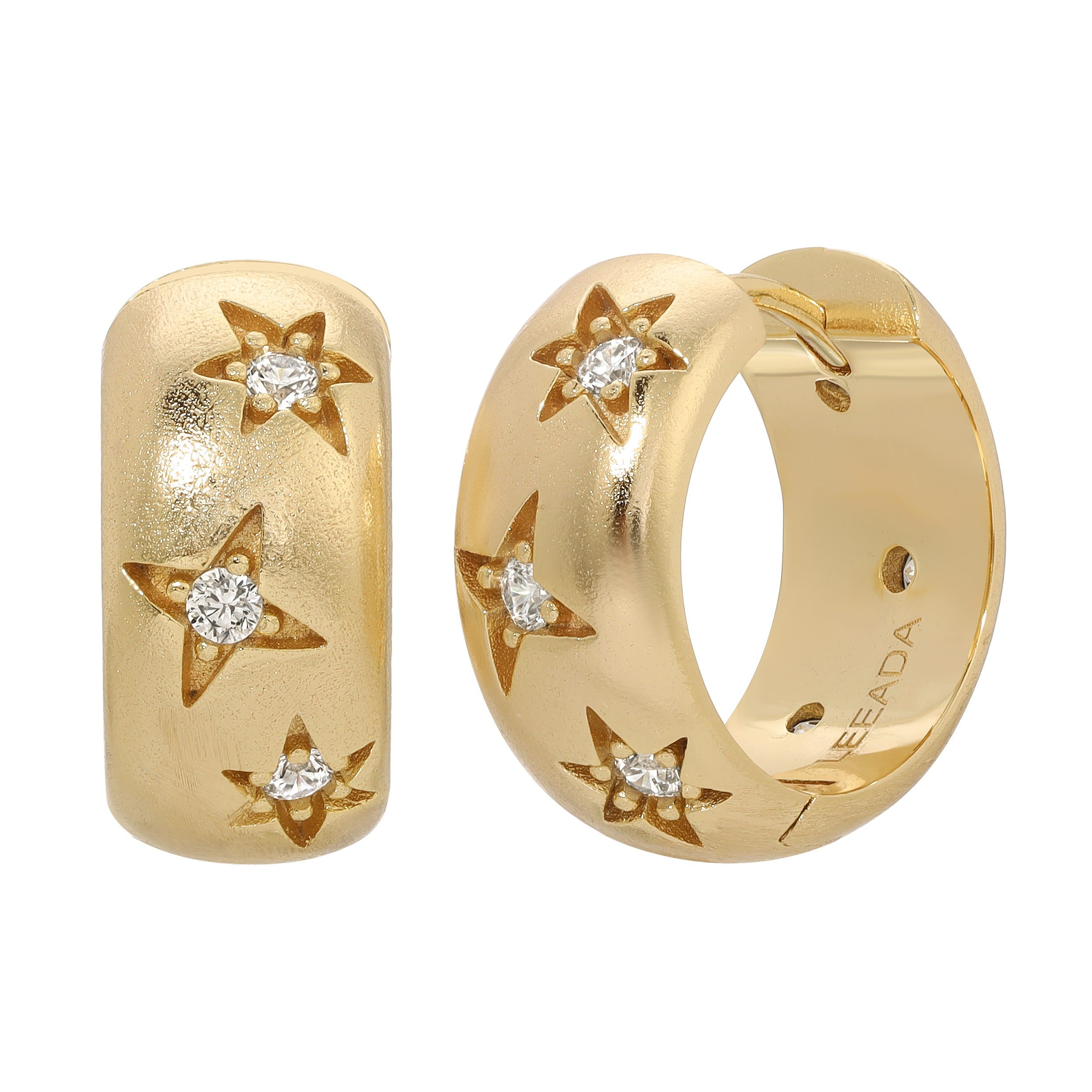 Women’s Gold Stevie Star Huggies Leeada Jewelry