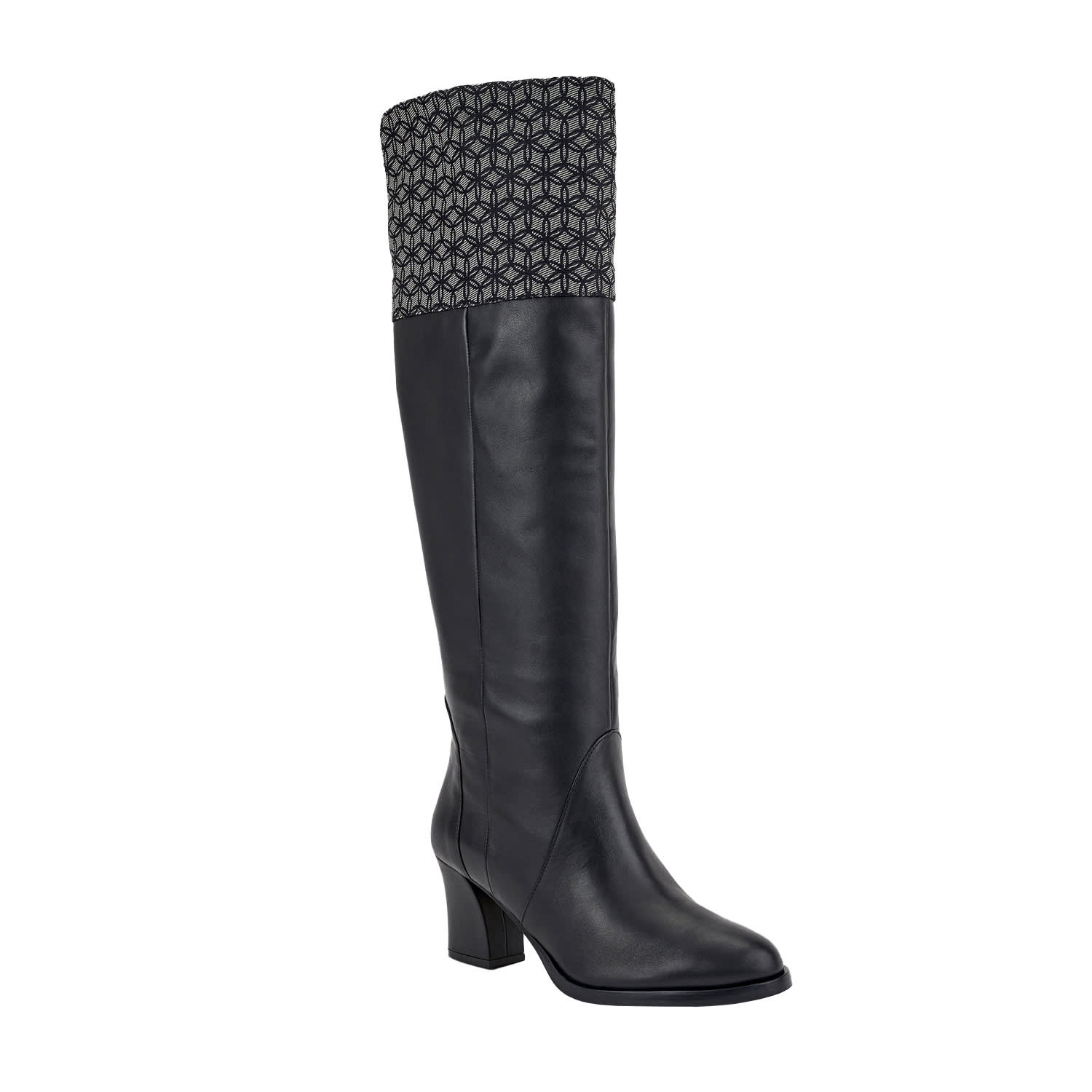 Moon D'elle Women's Black Zenit Knee High Boots In Sleek Labirinto In Black