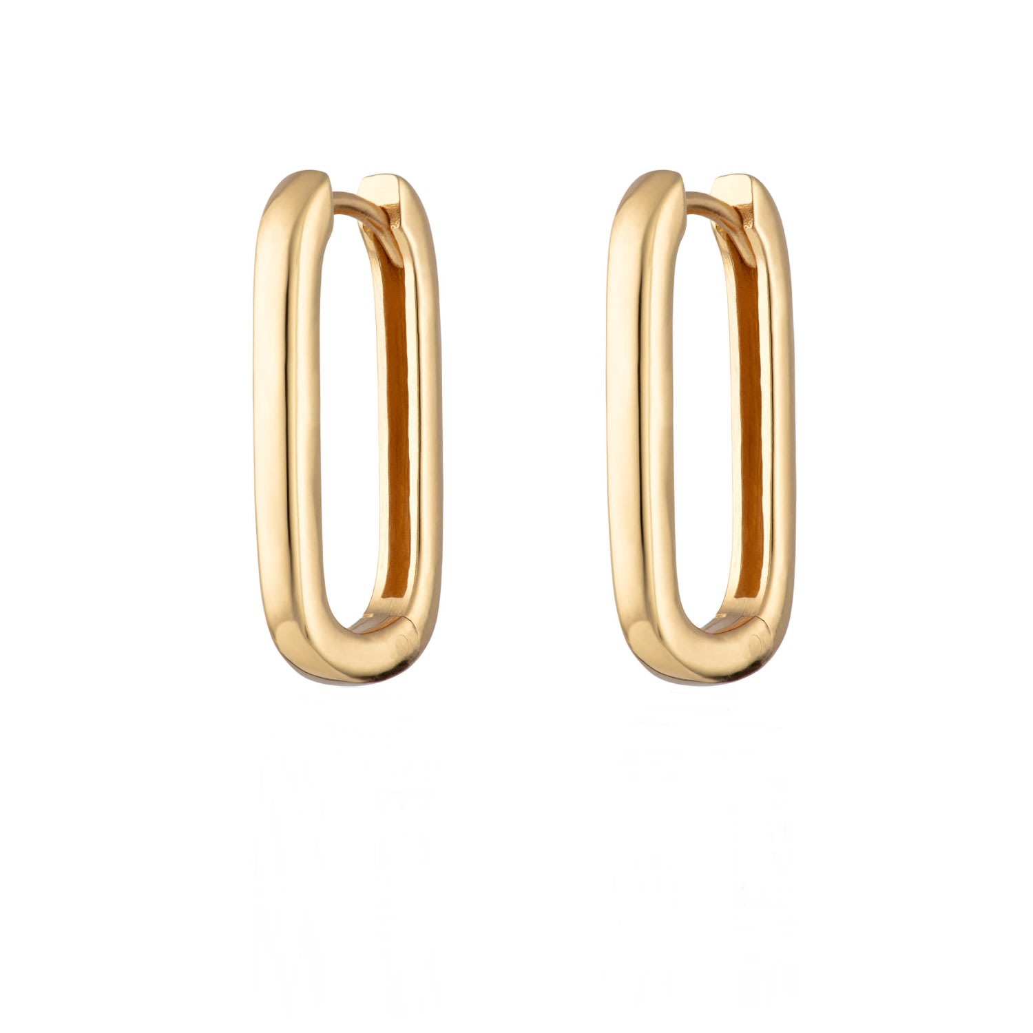 Scream Pretty Women's Gold Oval Huggie Hoop Earrings In Gold