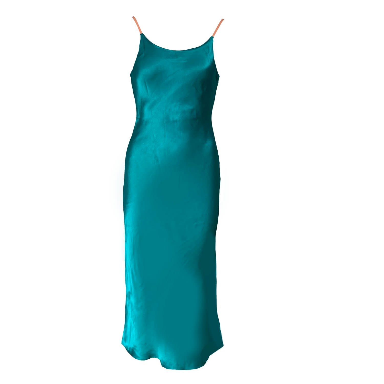 turquoise slip dress