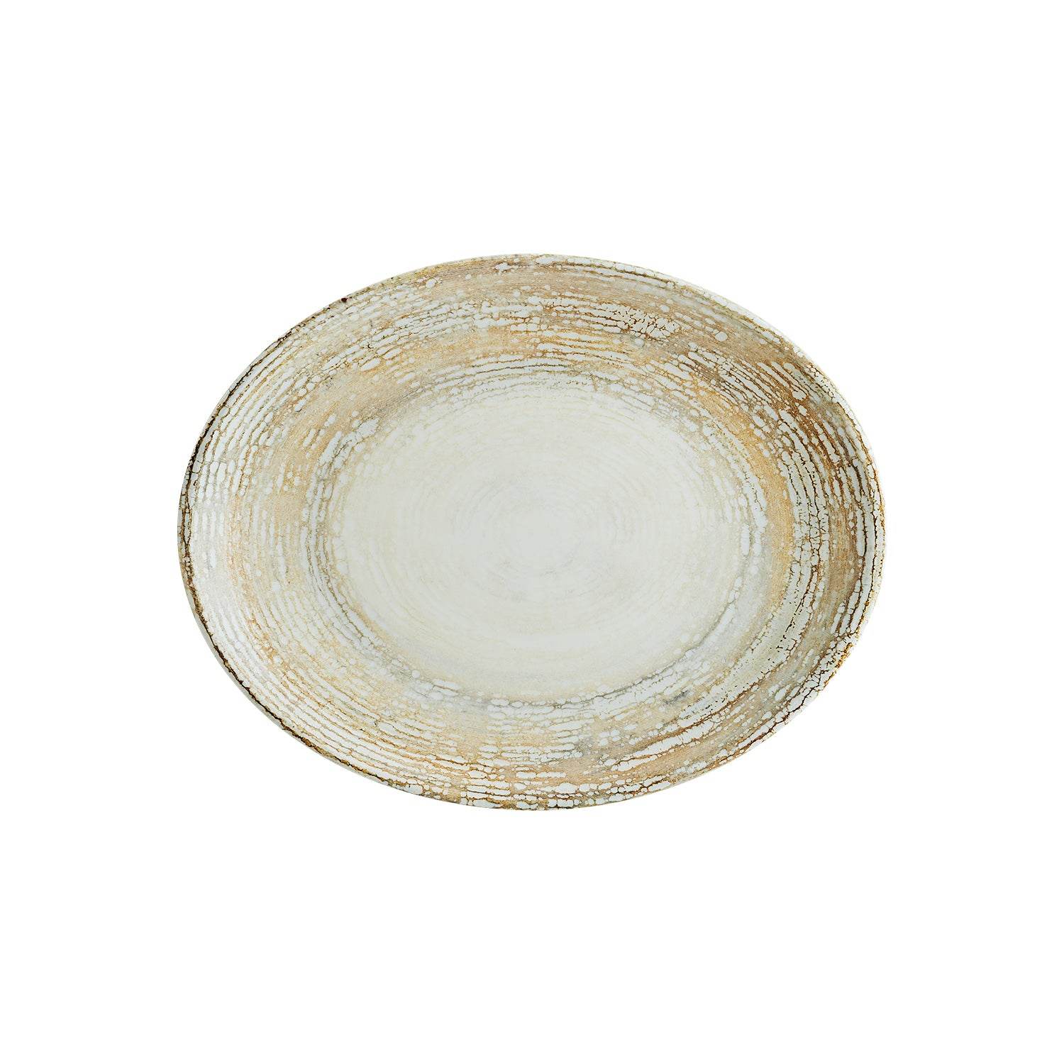 Turgla Home Neutrals Patera Oval Decorated Porcelain Platter