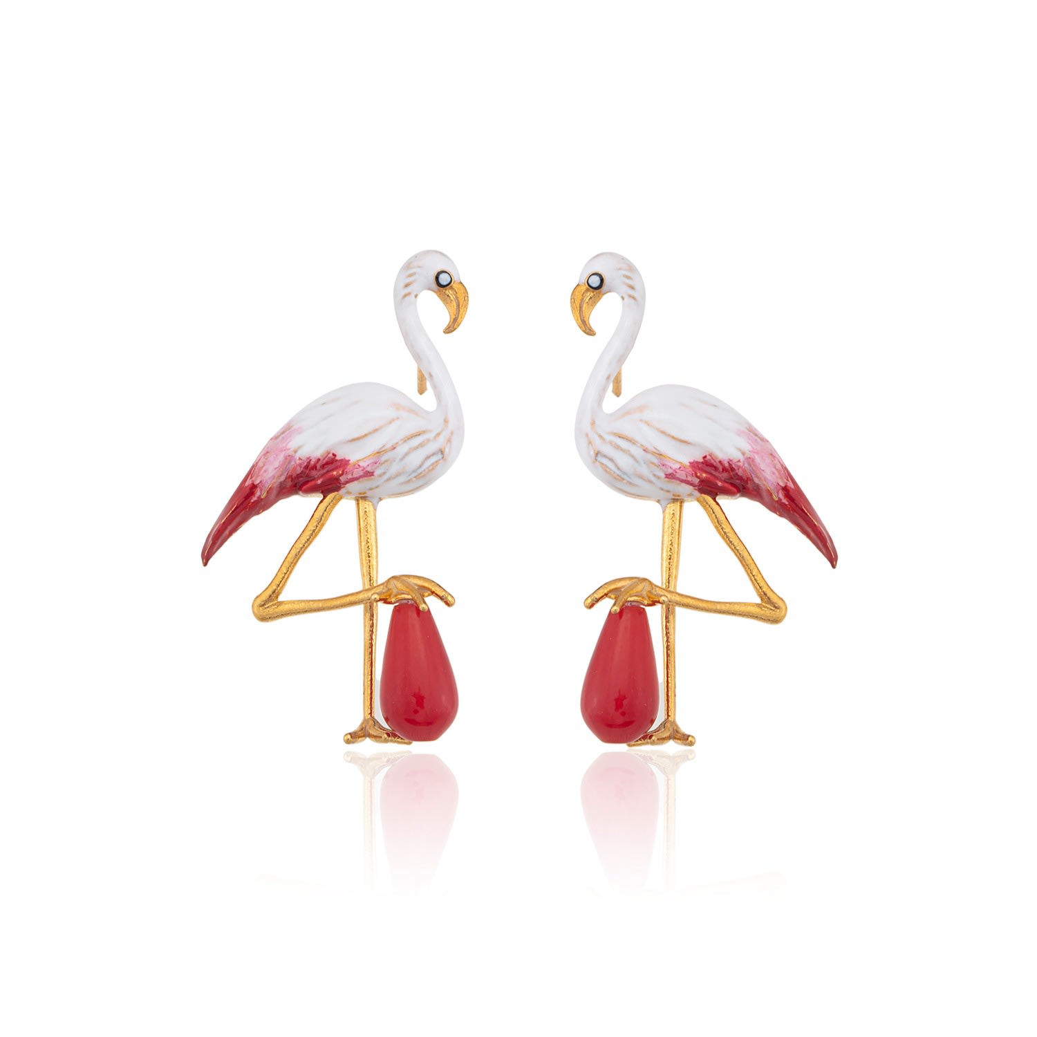 Women’s White Flamingo Earrings Milou Jewelry