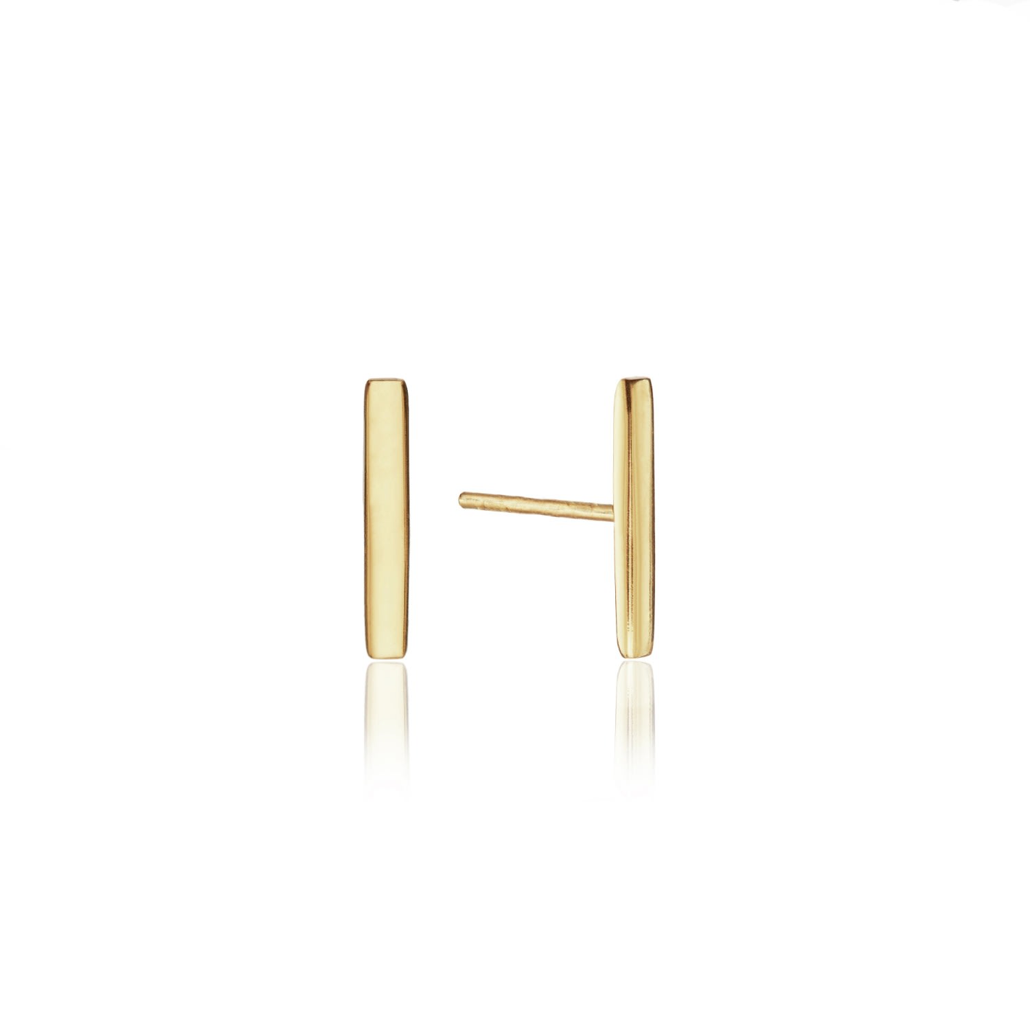 Lily & Roo Women's Gold Plain Bar Stud Earrings In Gold