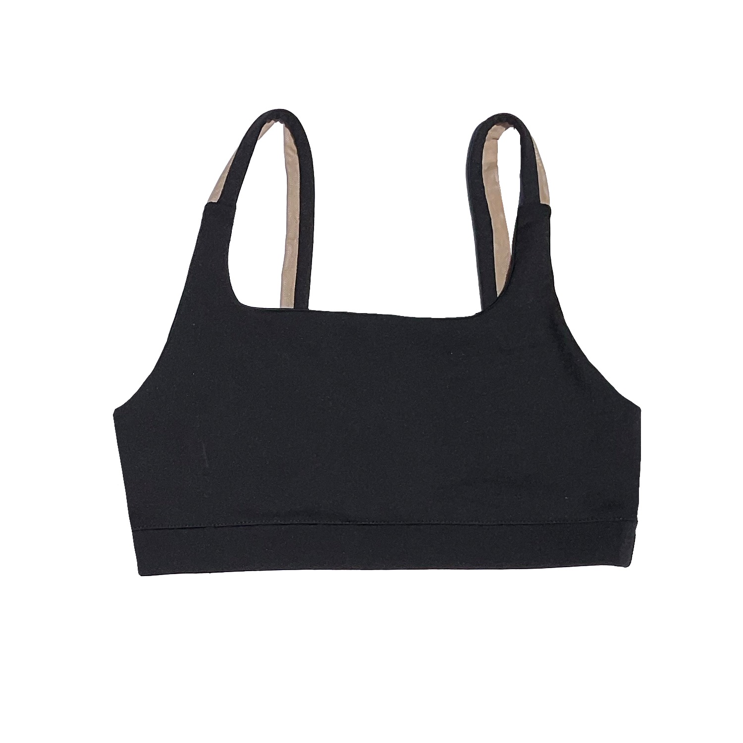 Taupe Activewear Women's Black / Neutrals Black Tan Mesh Strap Bra