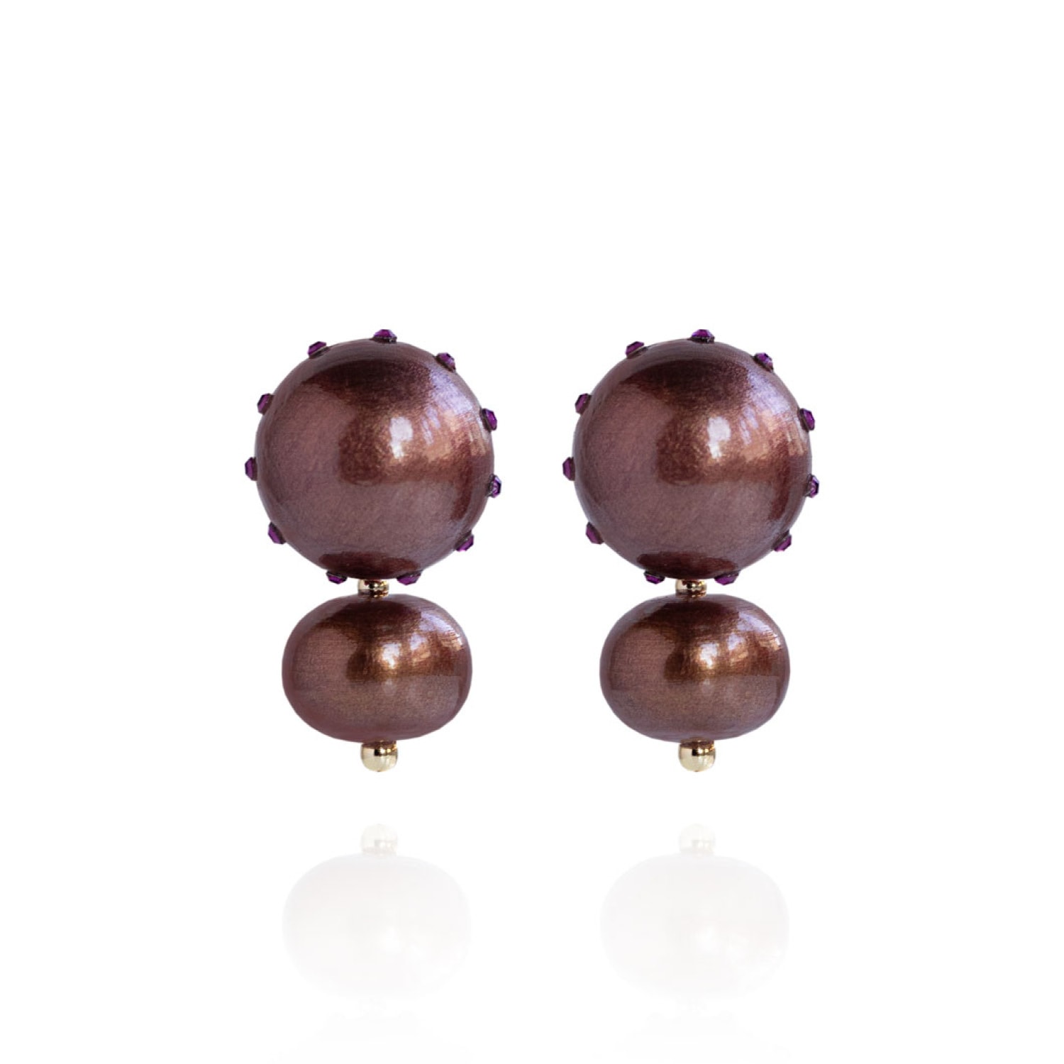 Saule Label Women's Brown Livia Earrings In Chocolate Cherry