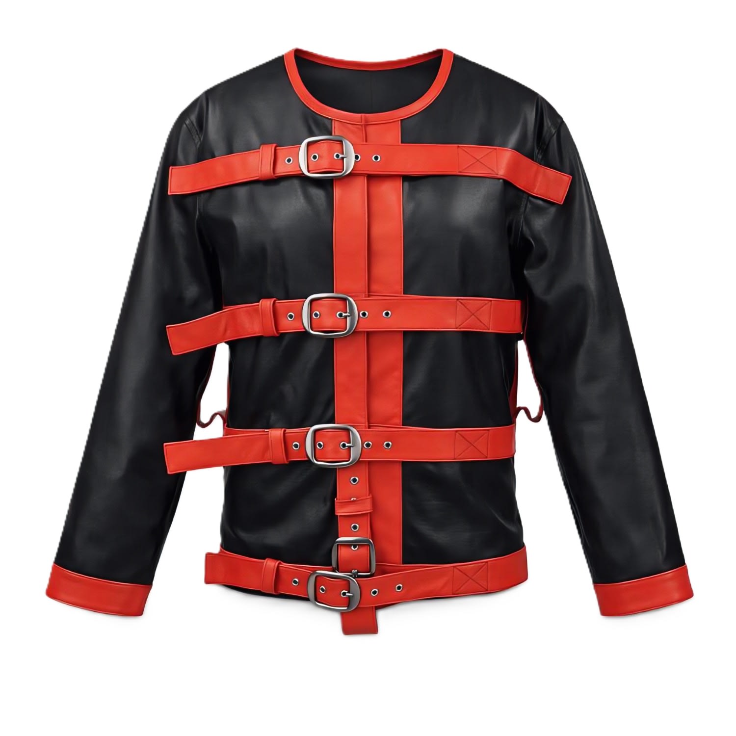 Women's Red / Black The Red Restraint Leather Jacket | Large | Zastastudio