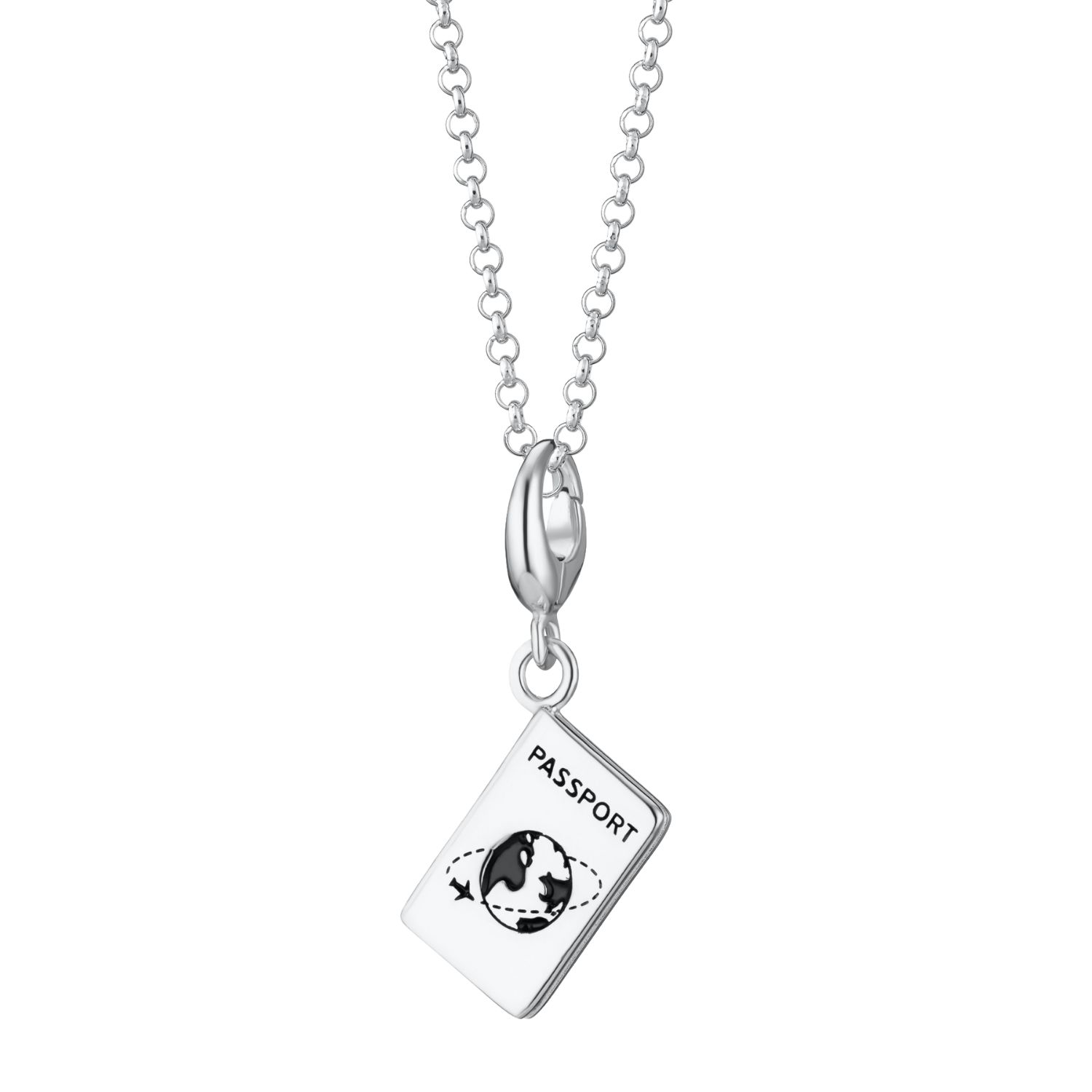 Lily Charmed Women's Sterling Silver Passport Charm Necklace