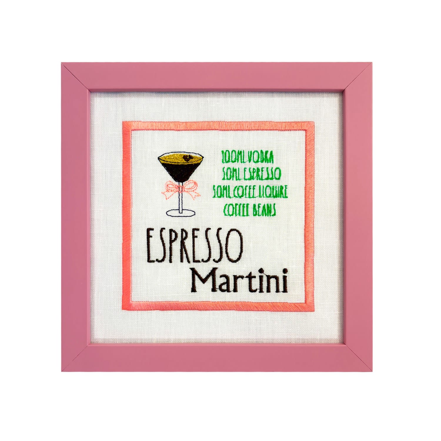 Lilly Loves Pink / Purple Espresso Martini Embroidered Print