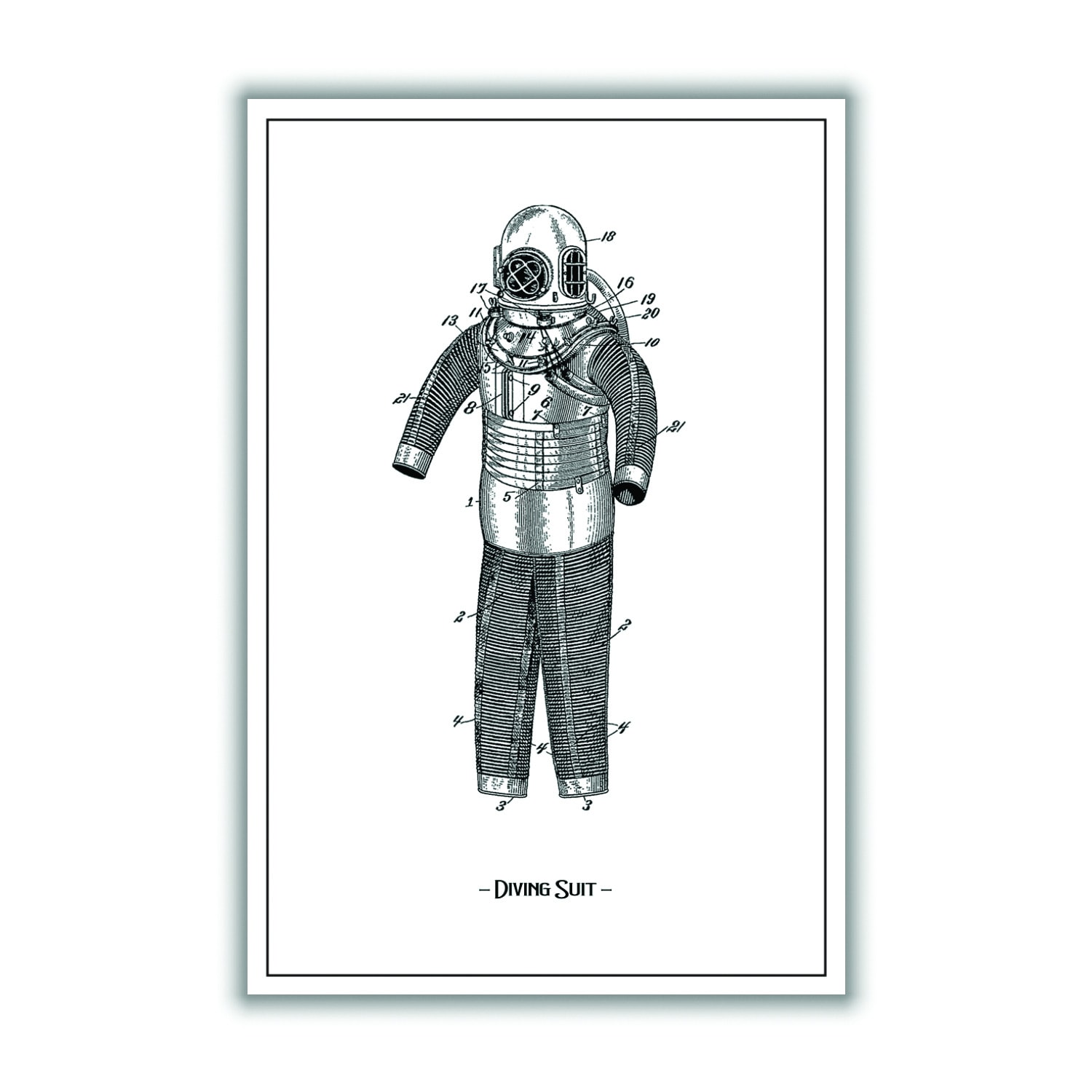 Grey Diving Suit Extra Small Stanley Print House